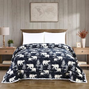 Morgan Home Manta de terciopelo de felpa con reverso a sherpa, manta grande para cama o sofá acogedora y cálida (oso polar crepúsculo, Queen) Morgan Home Manta de terciopelo de felpa con reverso a sherpa, manta grande para cama o sofá acogedora y cálida (oso polar crepúsculo, Queen)