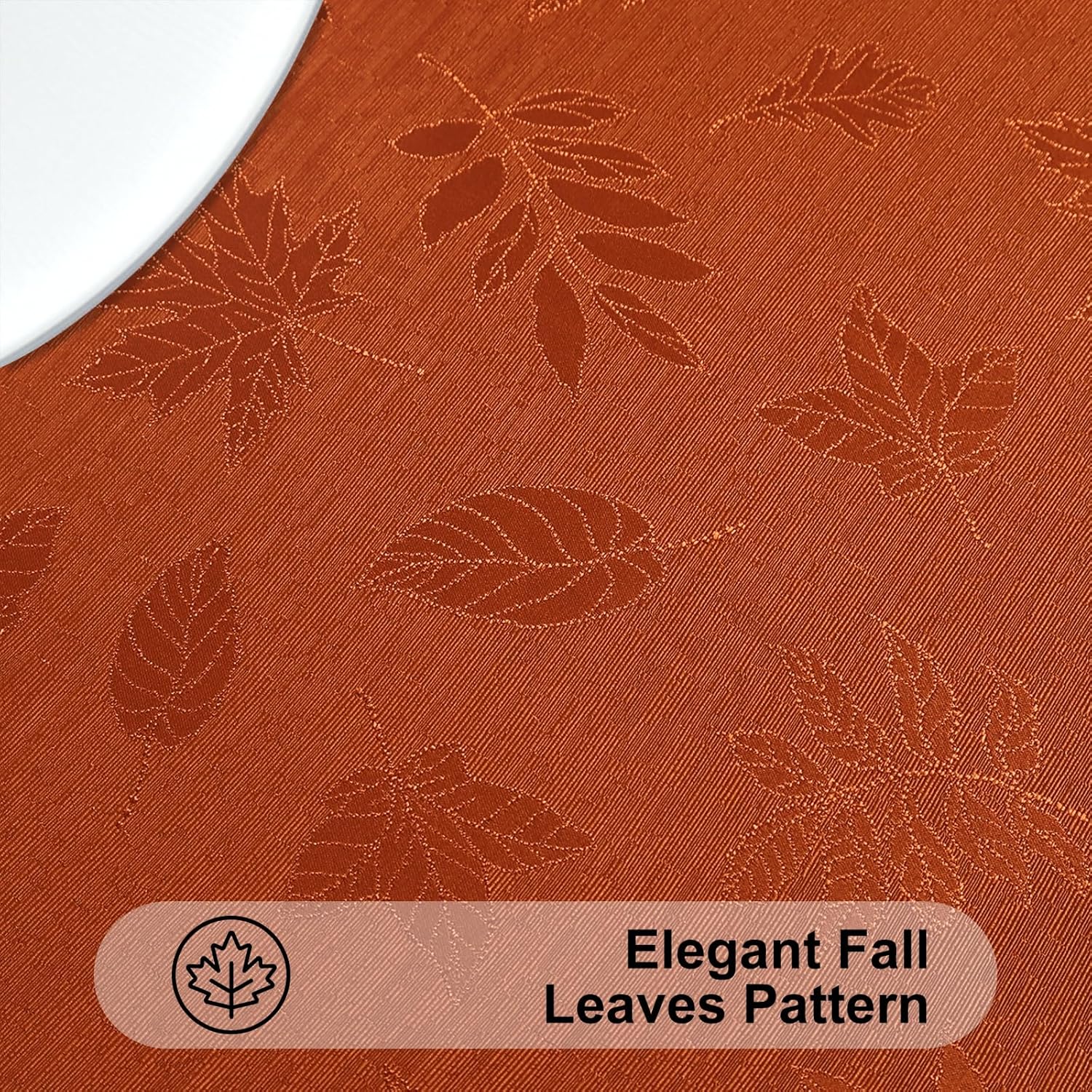 smiry Mantel de jacquard de otoño, 60 x 102 pulgadas, impermeable, hojas de otoño, damasco, manteles rectangulares de tela para fiestas de cosecha y