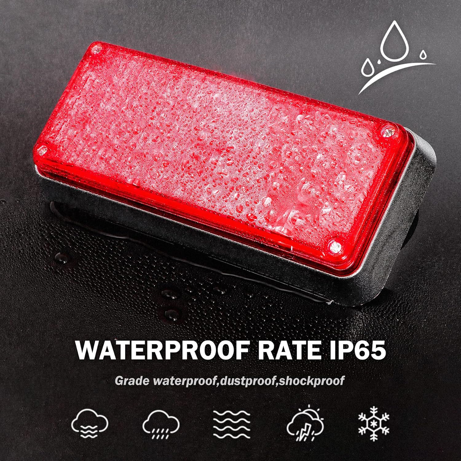 2 luces rojas estroboscópicas intermitentes para camiones, vehículos, superficie inalámbrica, magnéticas, portátiles, 42 LED, marcador de cola de