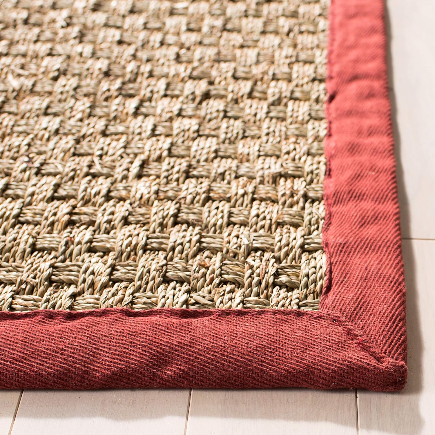 Safavieh NF114A Natural Fiber Collection – Alfombra de fibras naturales de patrón trenzado, varios colores (5 x 8 pies), Fibras naturales,