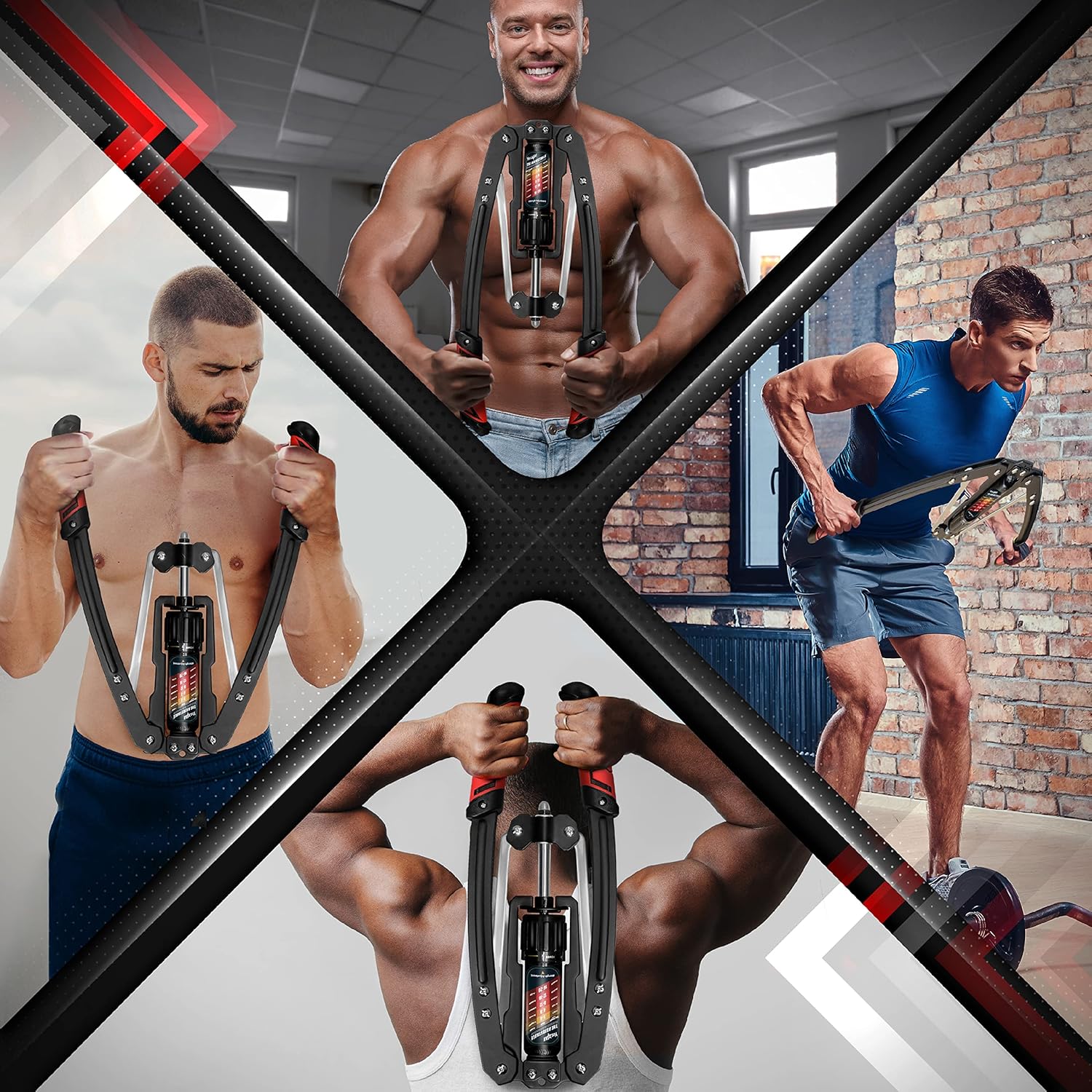Yes4All Twister – Ejercitador de brazo ajustable de 22 a 440 libras de potencia hidráulica para hombres, expansor de pecho en casa, entrenamiento de