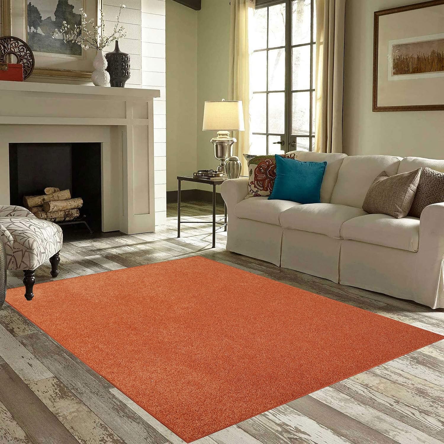 Bright House Alfombra de color sólido Naranja – 2′ x 3′ A-DC4