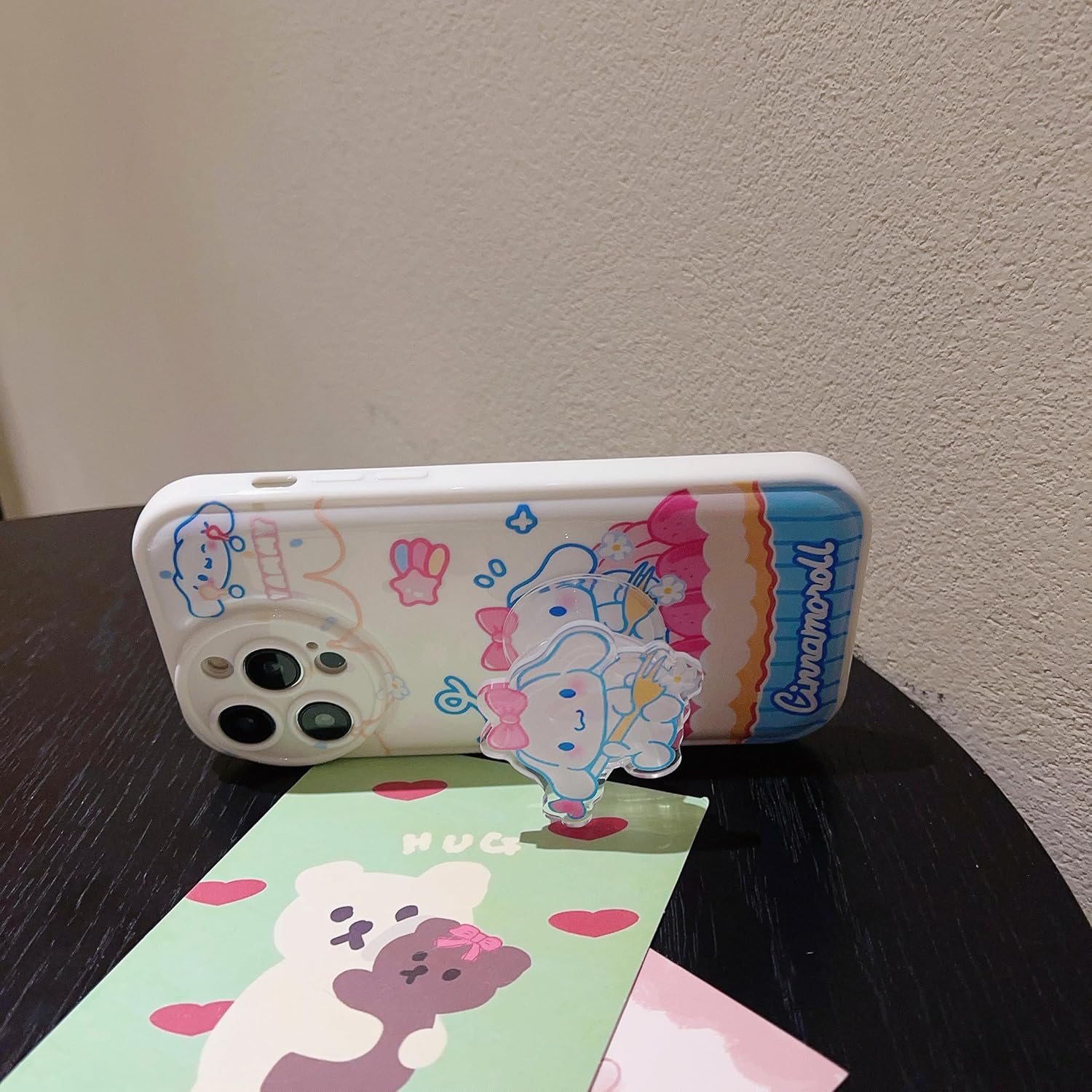Funda Kawaii compatible con iPhone 12 Pro Max, bonita funda de dibujos animados, funda suave de TPU con soporte de agarre para mujeres y niñas,