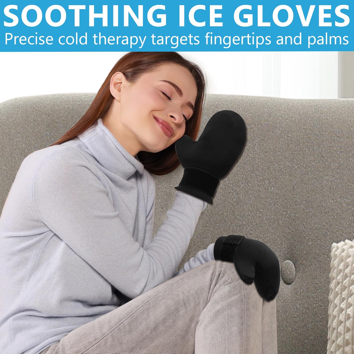 Tilcare – Kit de terapia de frío  Calcetines de gel reutilizables para pies de hielo, gorra fría y guantes de hielo para neuropatía por