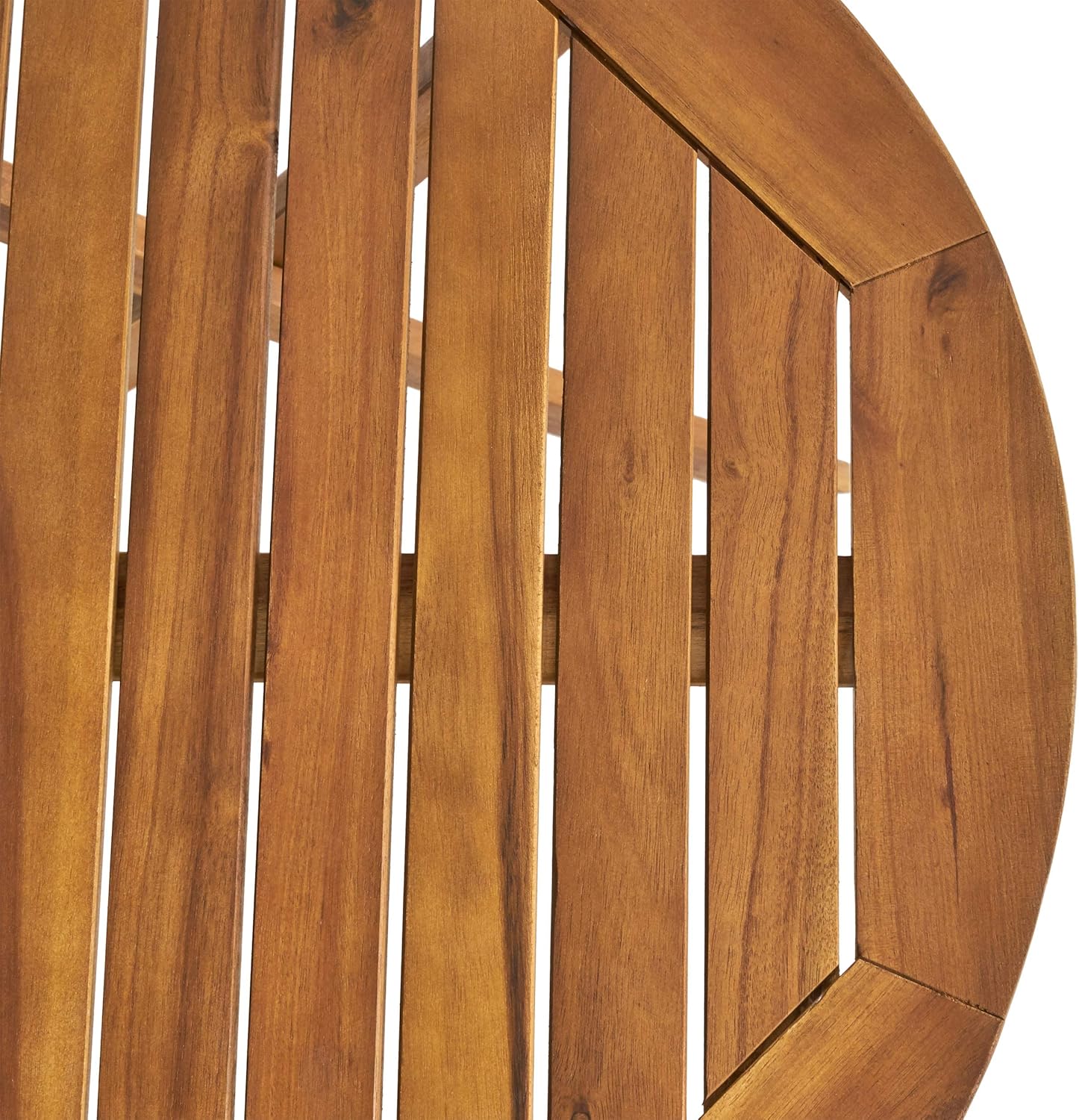 GDFStudio Juego de bistró plegable de mimbre de madera de acacia al aire libre con sillas y mesa, acabado de teca y marrón