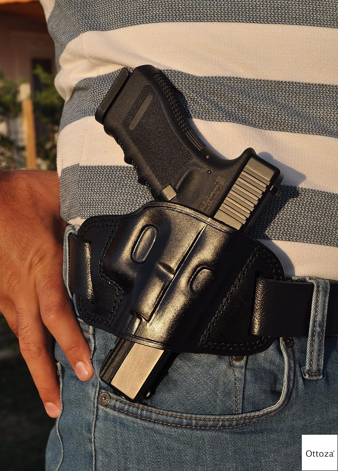 Ottoza Funda de cuero hecha a mano para pistola Glock (171919X23) para diestros Glock 19 Holster Owb – Glock 19X Holster Owb – Glock 17 Holster Owb