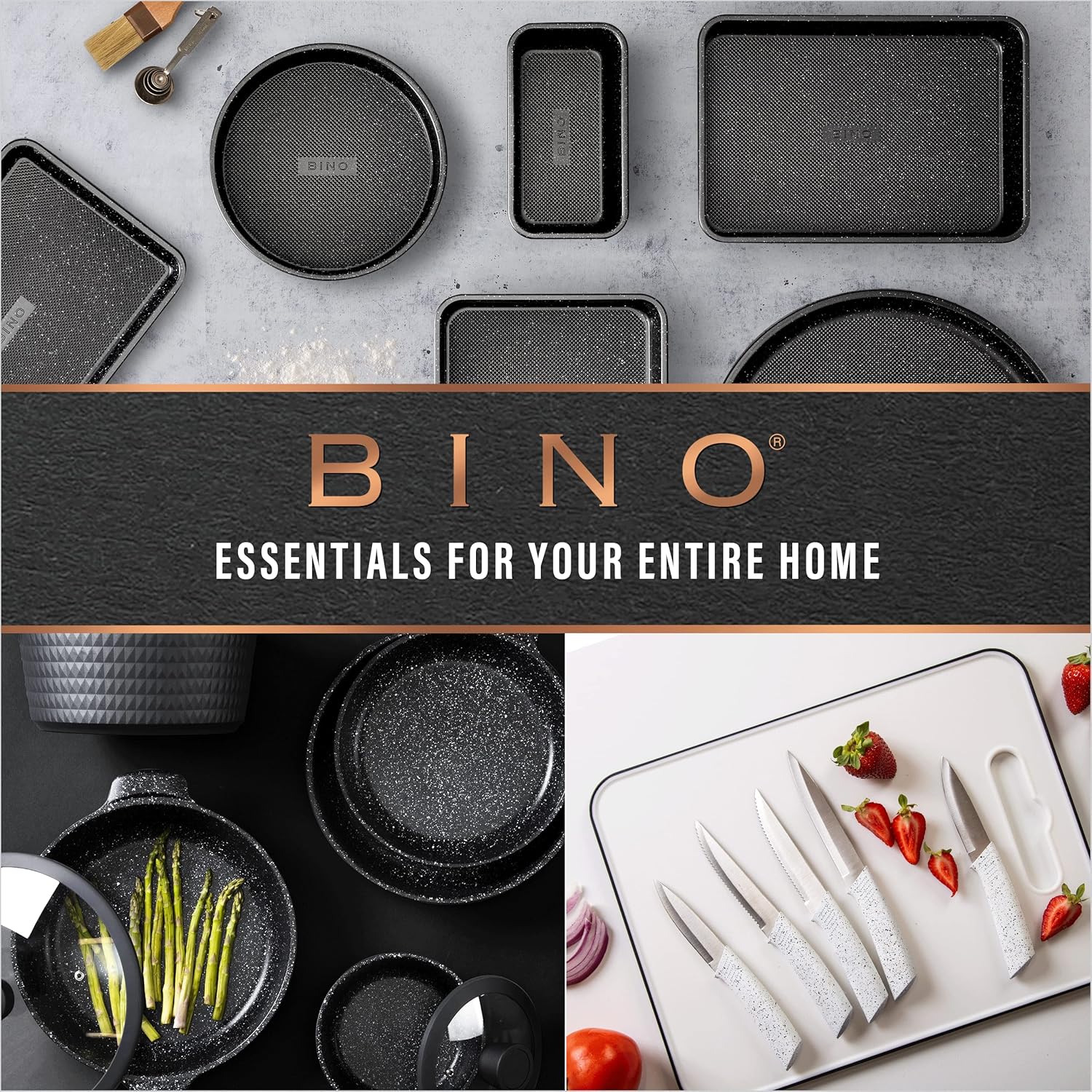 BINO Tabla de cortar  Tablas de cortar de 2 piezas  Plástico sin BPA, duradero, gran superficie, multiuso, de doble cara, apto para lavavajillas