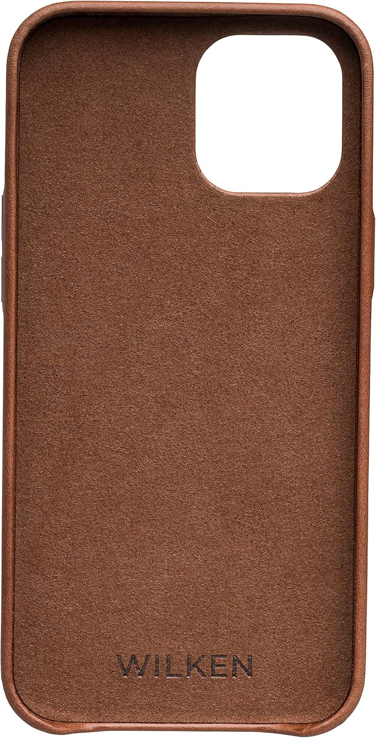 Wilken – Funda de cuero envuelta compatible con iPhone, compatible con MagSafe y carga inalámbrica, cuero de grano superior, protección de pantalla