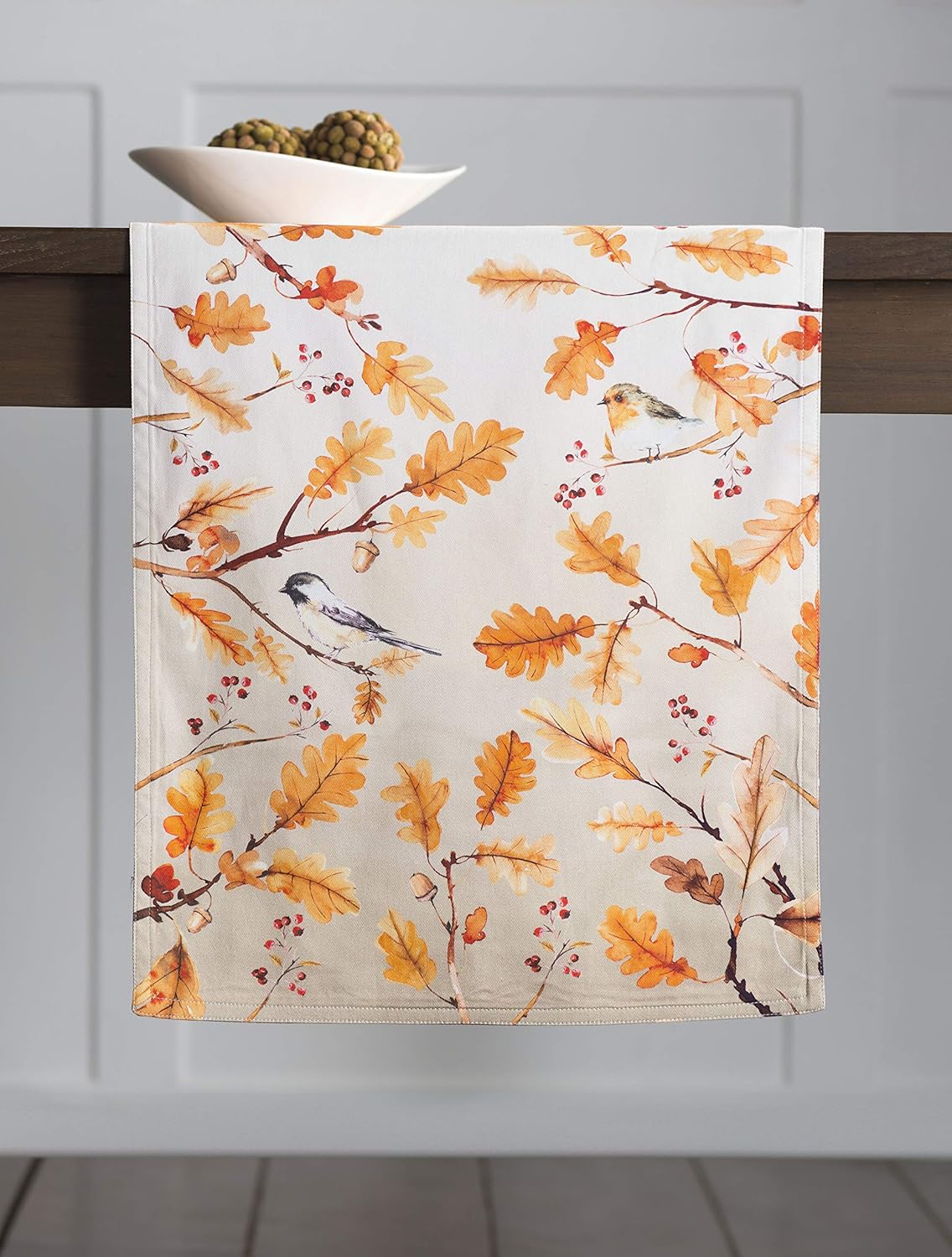 Camino Maison d’ Hermine de mesa, 100 % algodón, diseño para Día de Acción de Gracias y Navidad