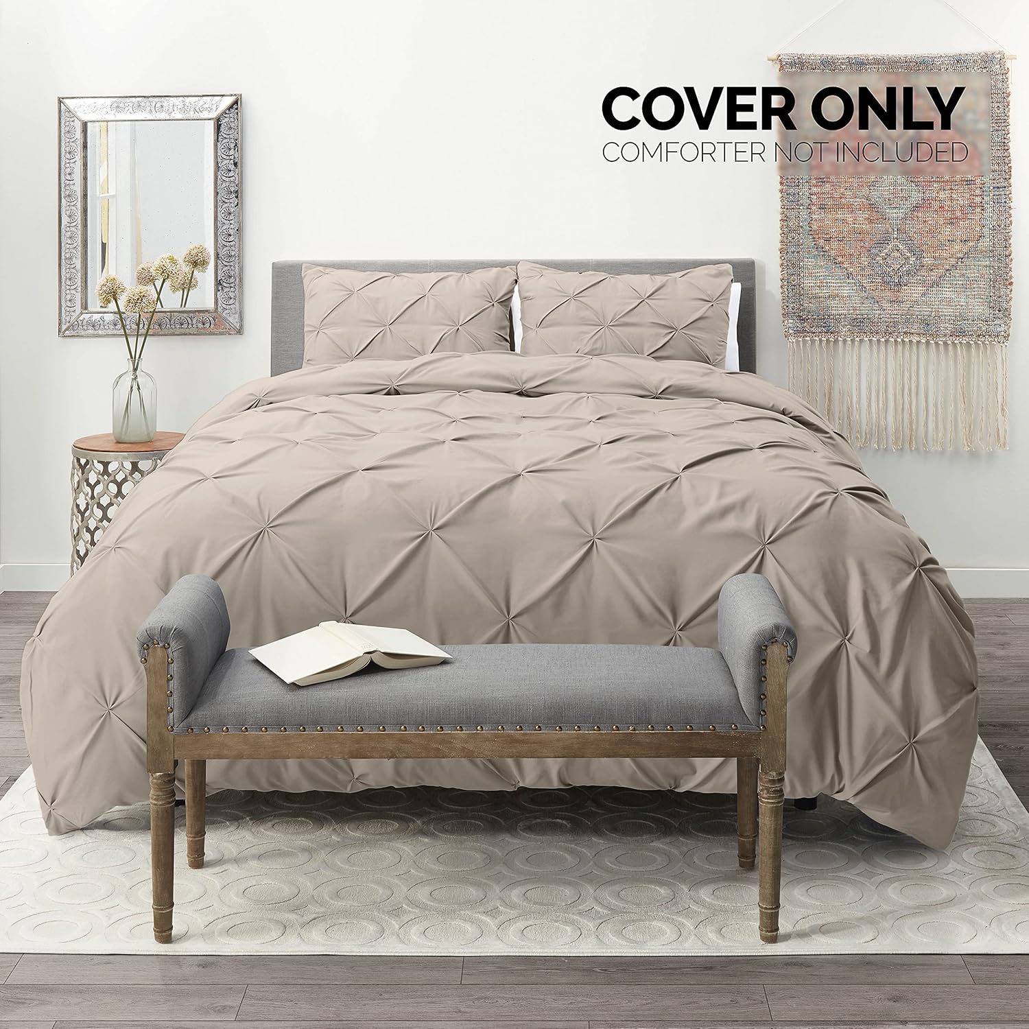 Nestl Bedding Juego de funda de edredón, 3 piezas, plisado