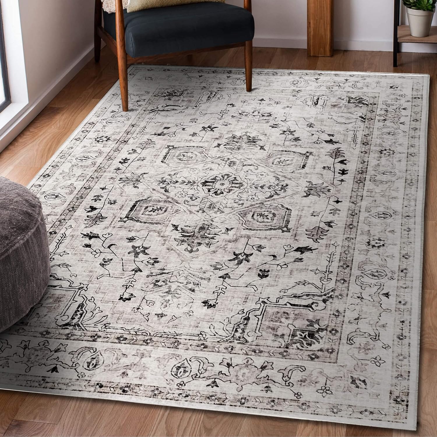 Green Decore Vernal Peoria – Alfombra antideslizante lavable a máquina, no se desprende, para sala de estar, dormitorio, comedor, pasillo, cocina,