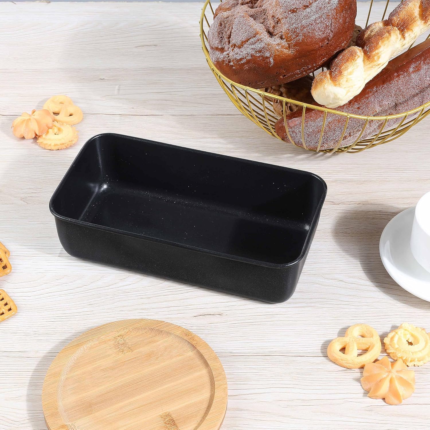Herogo Molde antiadherente para pan, 9 x 5 pulgadas, molde para hornear pan de carne de acero inoxidable para hornear pan de carne, brownie, lasaña