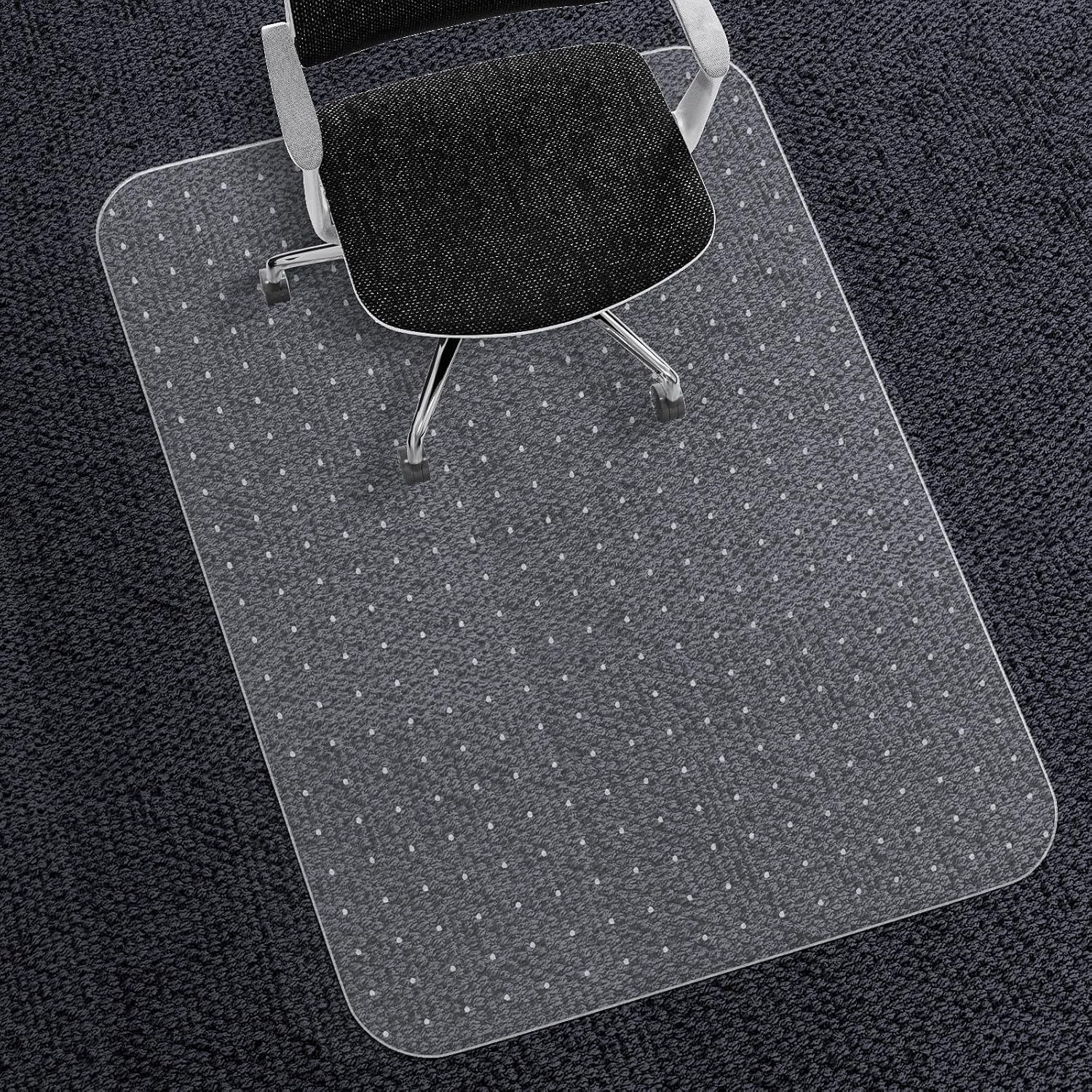WASJOYE Tapete para silla de escritorio para alfombra, 36 x 48 pulgadas, rectangular, transparente, para computadora del hogar, silla rodante, con