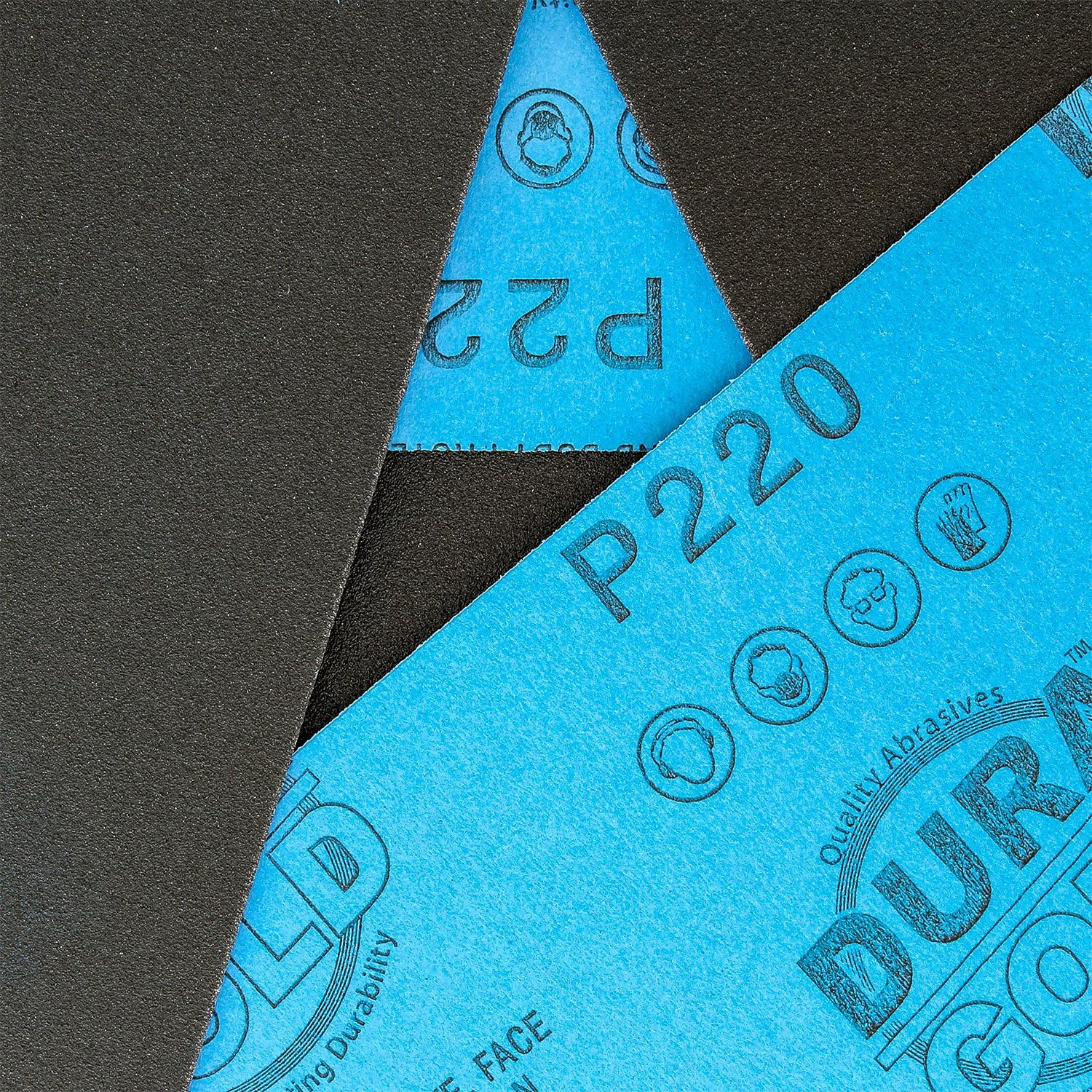 Dura-Gold Hojas de papel de lija húmedo o seco de grano 220, 5-12 x 9 pulgadas, caja de 25 – lijado de corte medio, detalles, pulido automotriz,