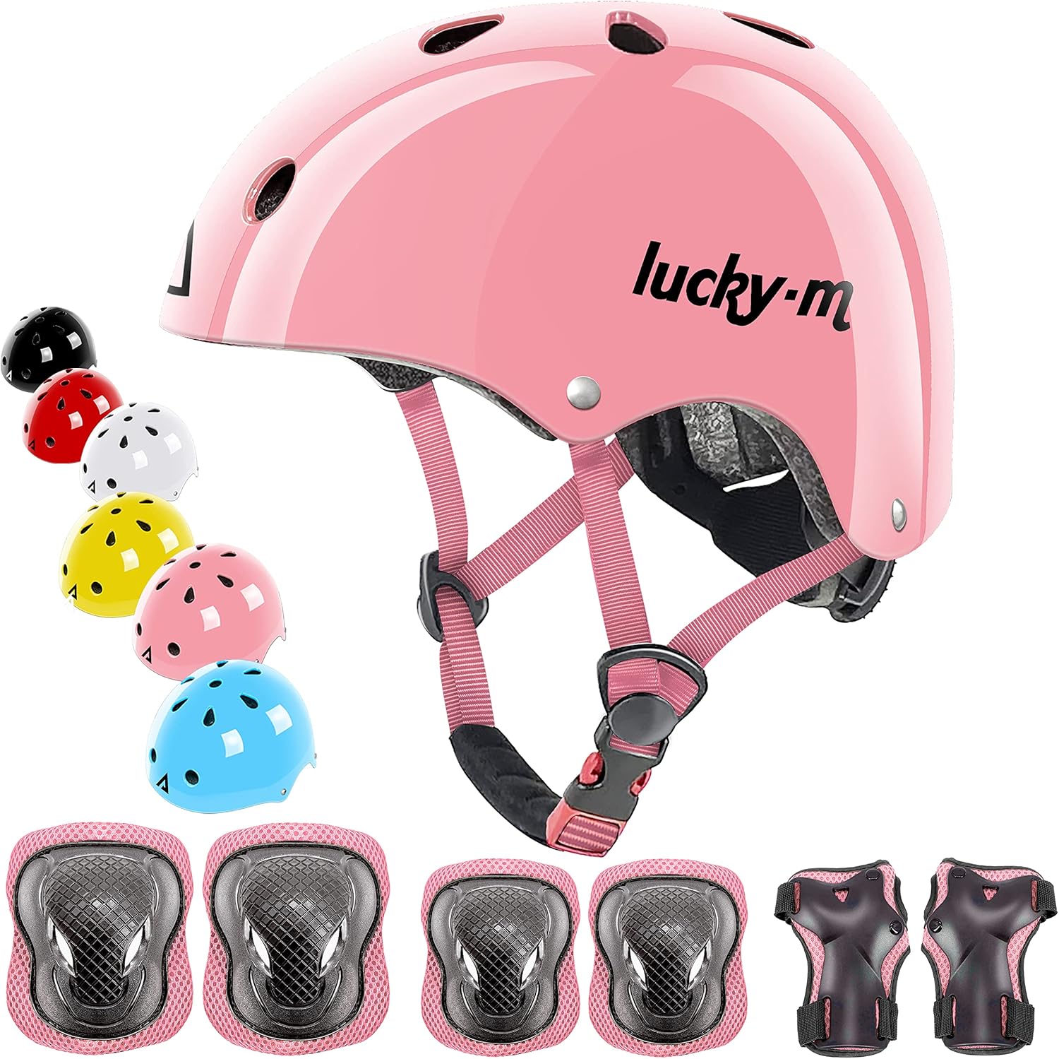 Juego de casco y almohadillas para niños, casco de bicicleta juvenil con rodilleras, coderas, muñequeras para patineta, bicicleta, BMX, patineta,