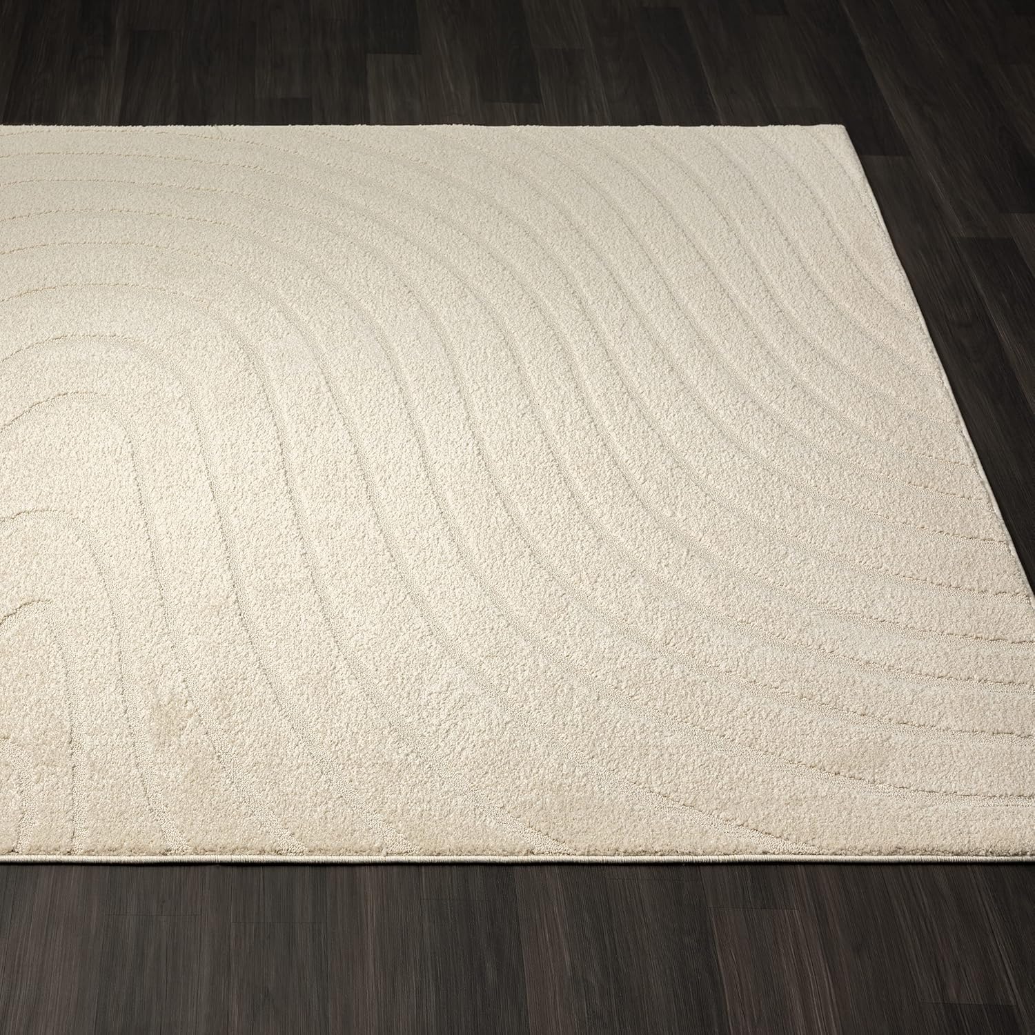 LUXE WEAVERS Alfombra moderna geométrica ondulada crema 2×8
