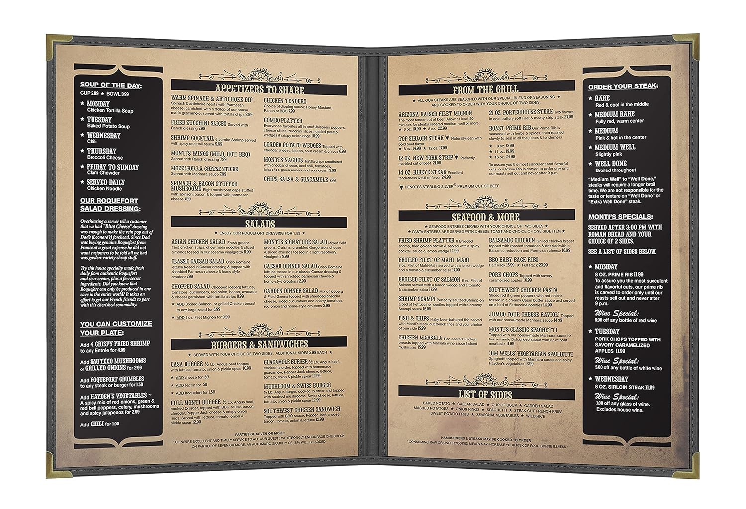 Paquete de 10 fundas de menú estilo Pajco de Goodsmart con borde de una sola costura, vinilo transparente (negro, 2 vistas, 8.5 x 11 pulgadas)