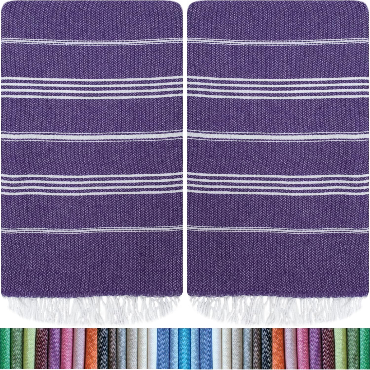 HAVLULAND Paquete de 2 toallas turcas de playa de gran tamaño, 39 x 71 pulgadas, 100% algodón turco, sin arena, de secado rápido, absorbentes, manta