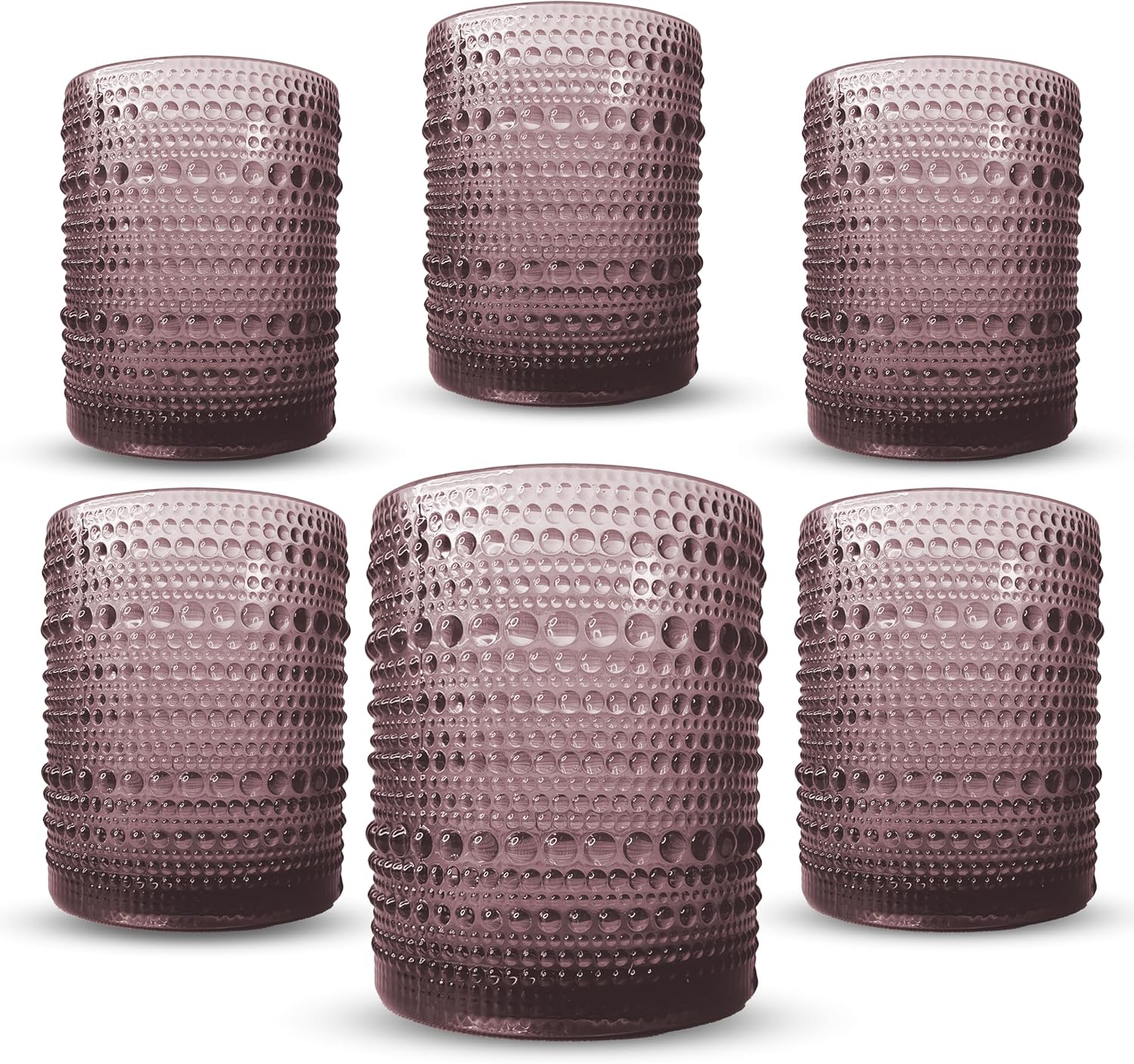 Greenline Goods Hobnail – Juego de 6 vasos de 12 onzas con diseño único, elegantes vasos de burbujas de vino para ambientes modernos y vintage,