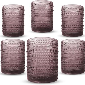 Greenline Goods Hobnail – Juego de 6 vasos de 12 onzas con diseño único, elegantes vasos de burbujas de vino para ambientes modernos y vintage, Greenline Goods Hobnail – Juego de 6 vasos de 12 onzas con diseño único, elegantes vasos de burbujas de vino para ambientes modernos y vintage,