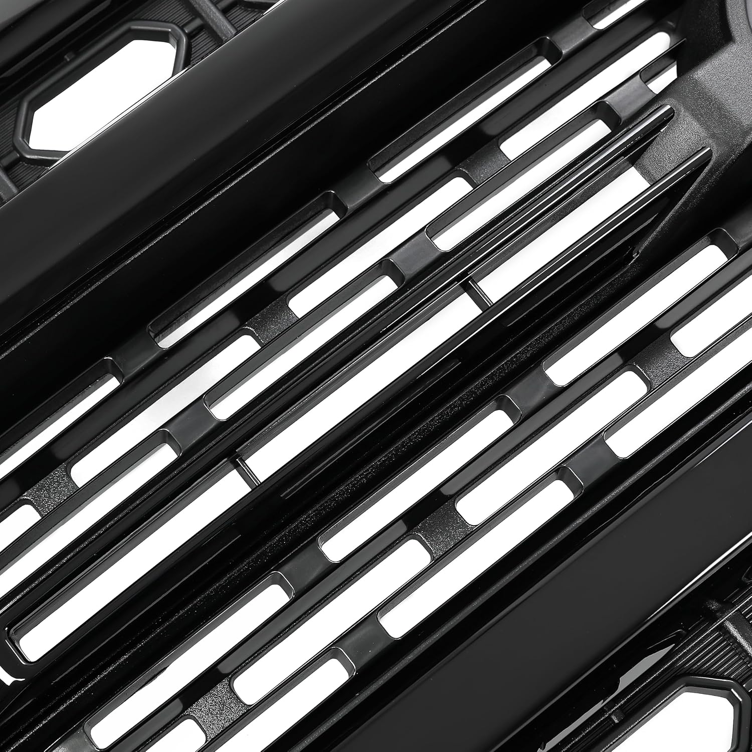HECASA Rejilla superior delantera compatible con Ford F250 F350 2020-2022 Super Duty Parrilla de parachoques pintada de negro