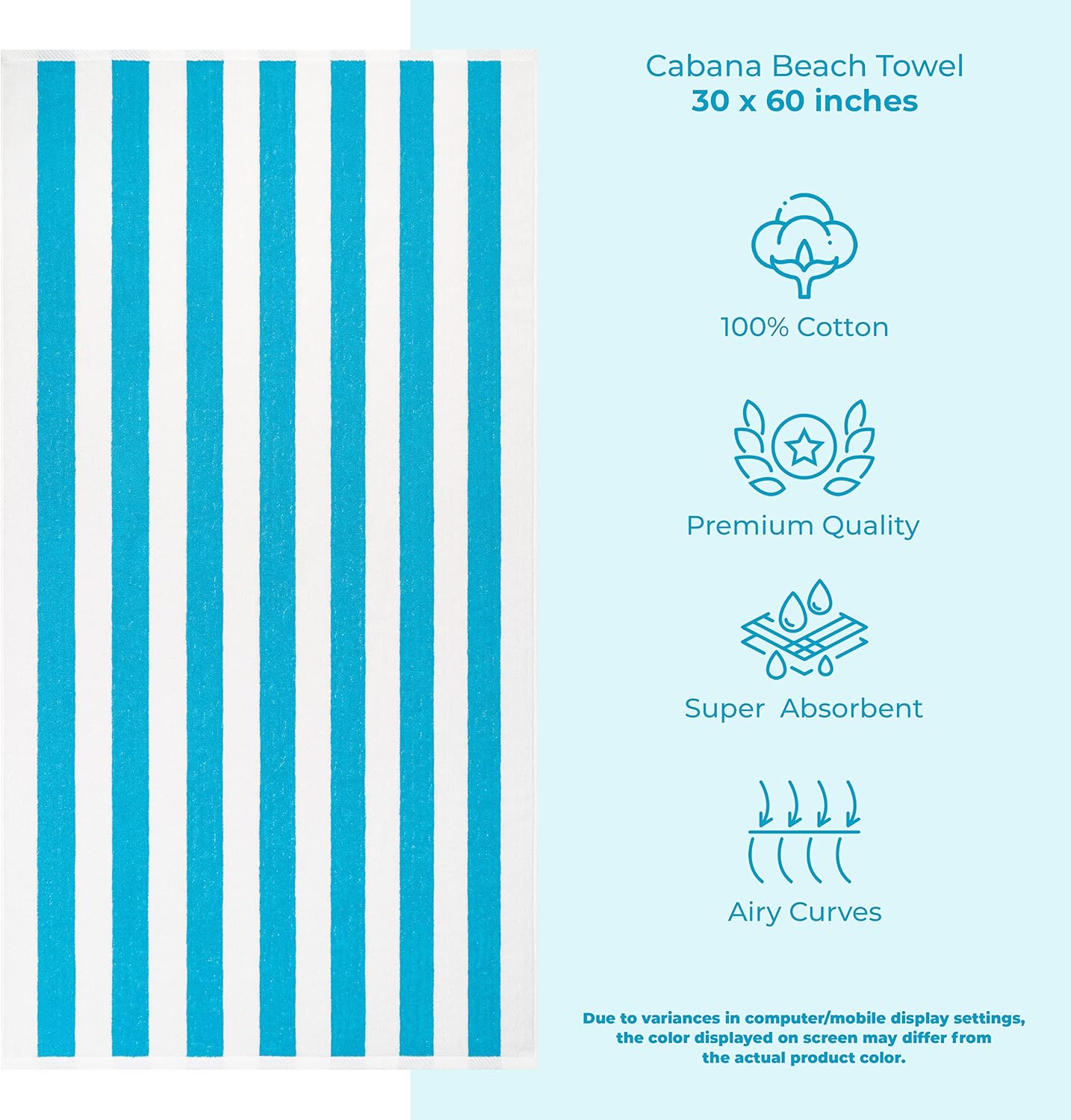 American Soft Linen – Juego de toallas de baño, toalla de baño rayada, 30 x 60 pulgadas, 100% algodón