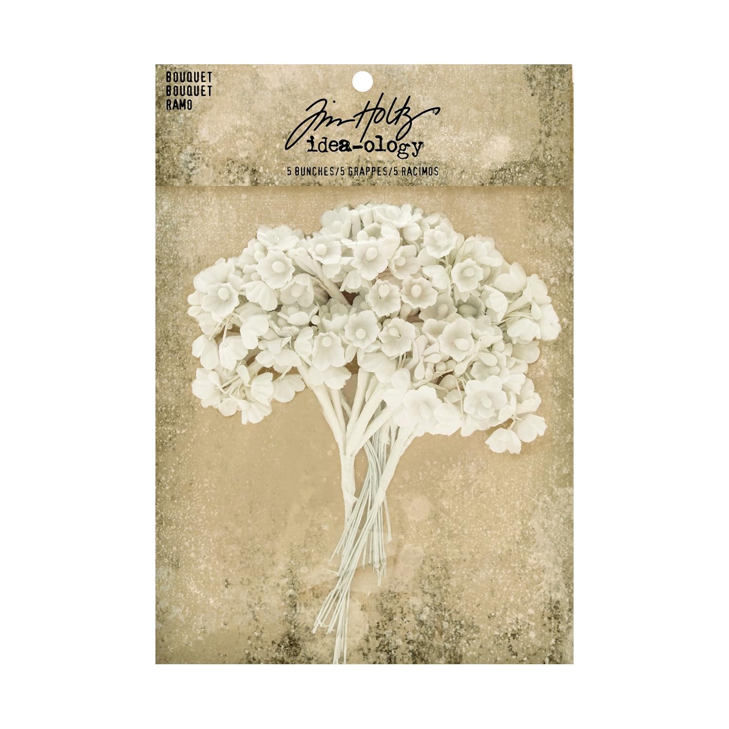 Bouquet de Tim Holtz Idea-ology. 4 pulgadas de alto, paquete de 5 racimos (TH93569)