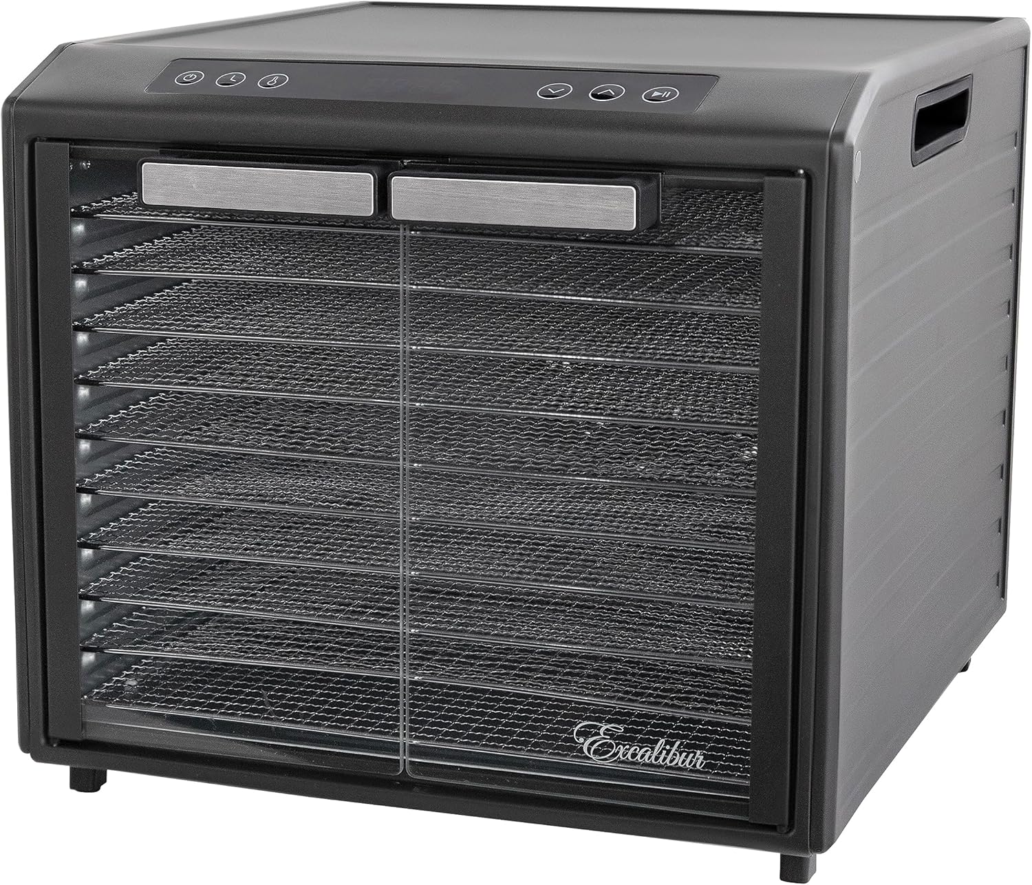 Excalibur Deshidratador eléctrico de alimentos Select Series 10 bandejas con control de temperatura ajustable, incluye bandejas de secado cromadas,