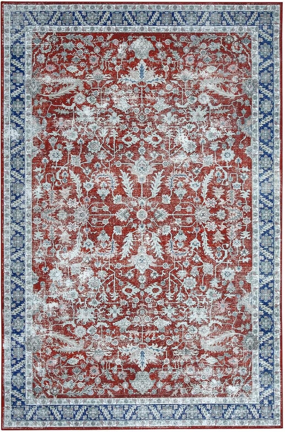 GAOMON Alfombra de área para sala de estar, 9 x 12, lavable a máquina, oriental persa para dormitorio, alfombra vintage con estampado floral