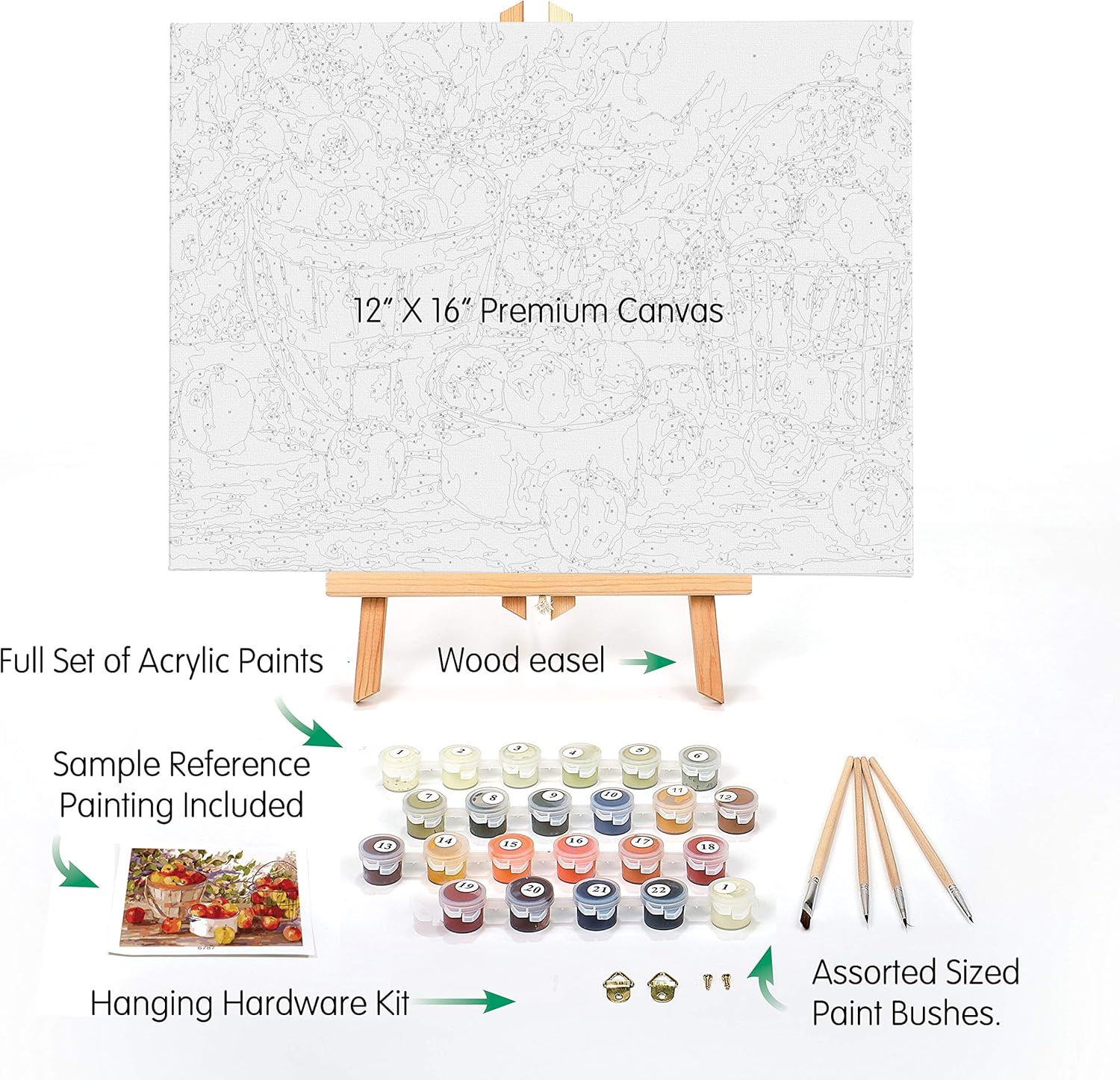Ledgebay – Pintura por número para adultos  Kits de pintura por números, pintura sin arrugas por números para adultos principiantes, 12 x 16