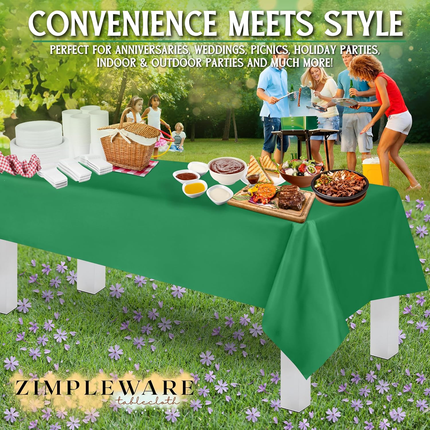 Zimpleware – Mantel redondo de plástico para fiestas de 213cm (84pulgadas) de diámetro (paquete de 1, 6 y 12 unidades)