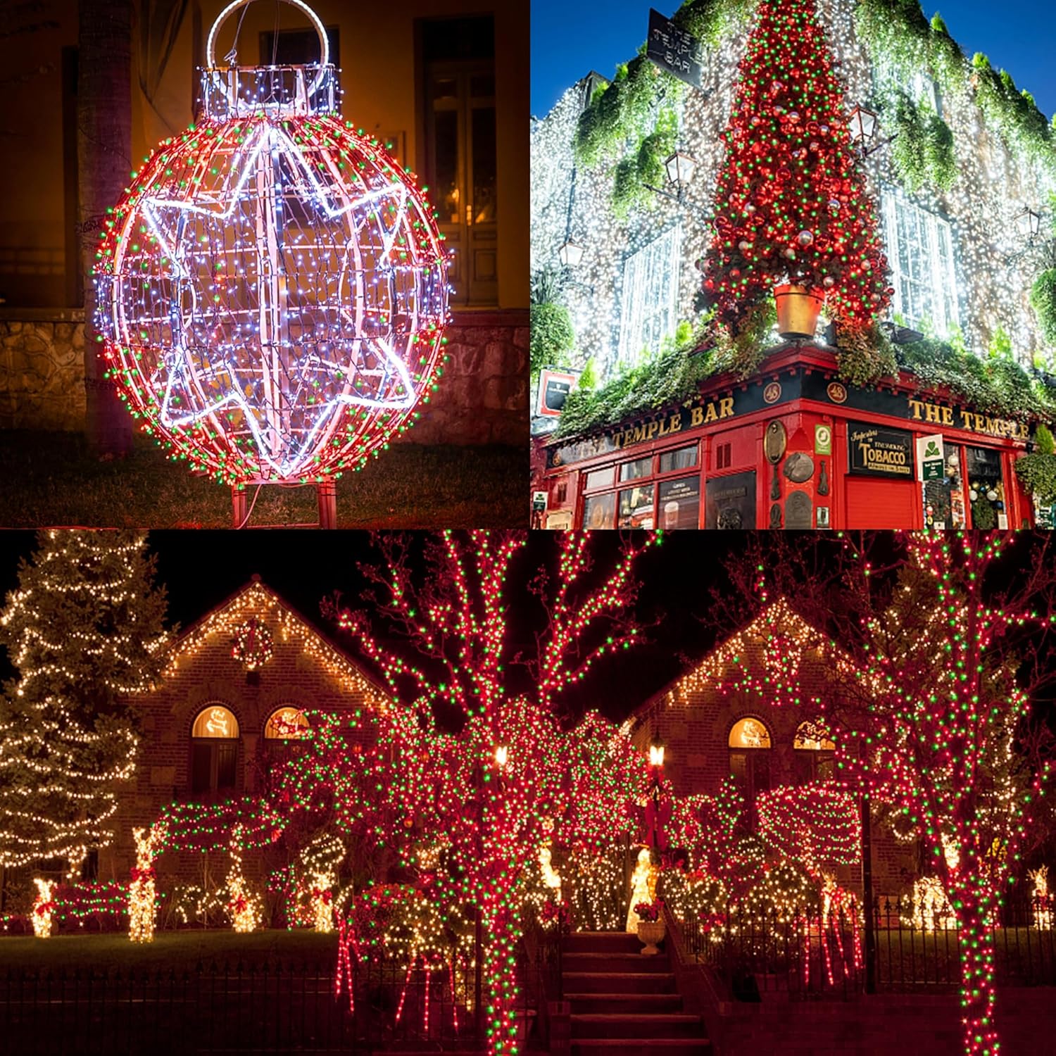 LJLNION 1000 luces LED de Navidad, extralarga de 328 pies de alambre verde de Navidad para enchufar al aire libre, control remoto y 8 modos de
