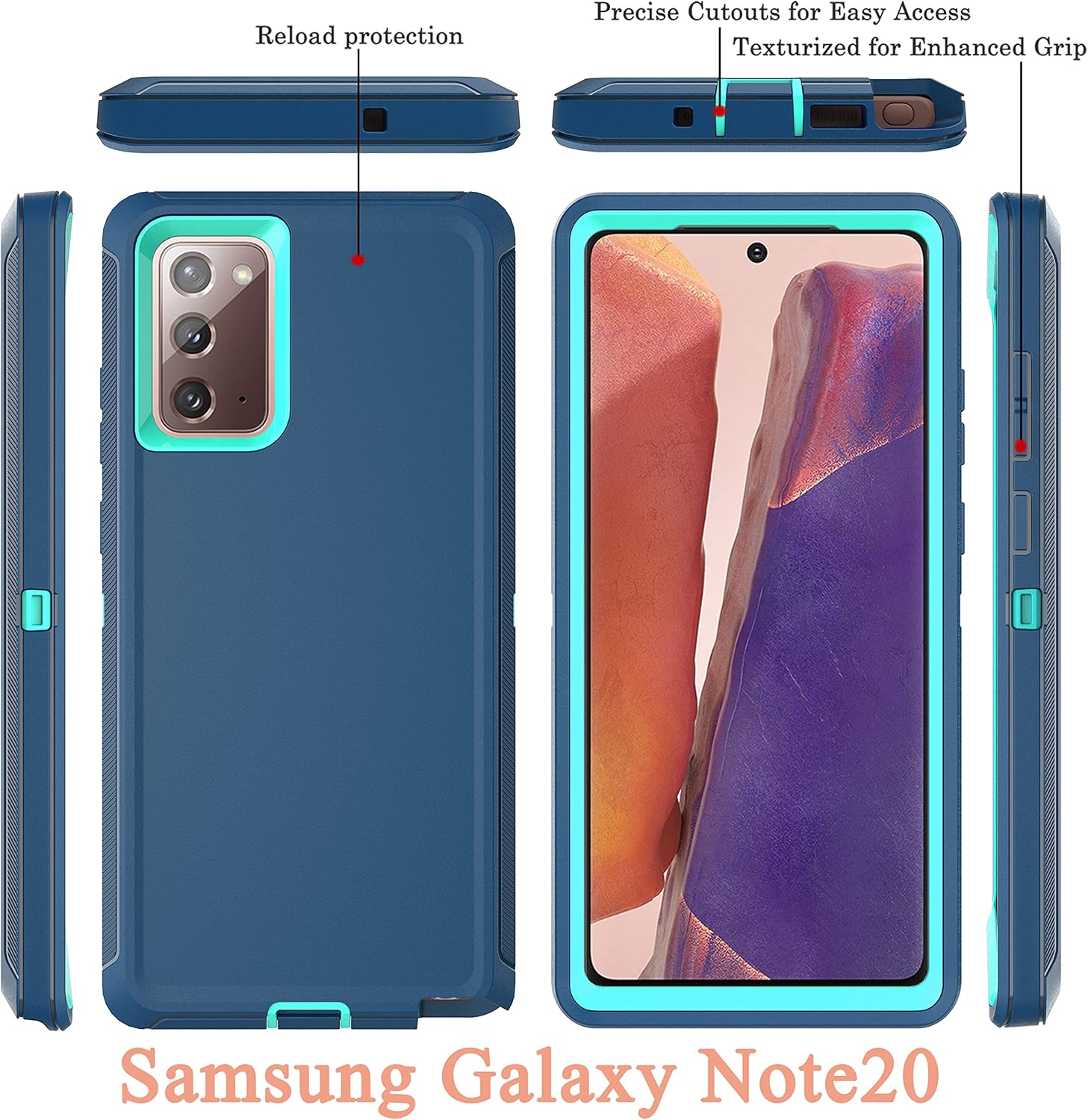 YmhxcY Note 20 – Funda con película de TPU flexible autorreparable (paquete de 2) y película protectora de pantalla para lente de cámara (paquete de