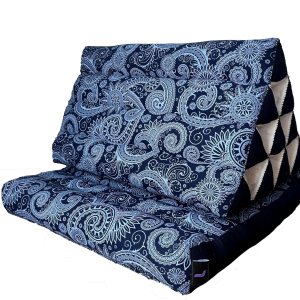 LEEWADEE Tapete plegable con cojín triangular, cómodo cojín de TV, colchón plegable con cojín hecho de Kapok ecológico, 30 x 20 pulgadas, azul y LEEWADEE Tapete plegable con cojín triangular, cómodo cojín de TV, colchón plegable con cojín hecho de Kapok ecológico, 30 x 20 pulgadas, azul y