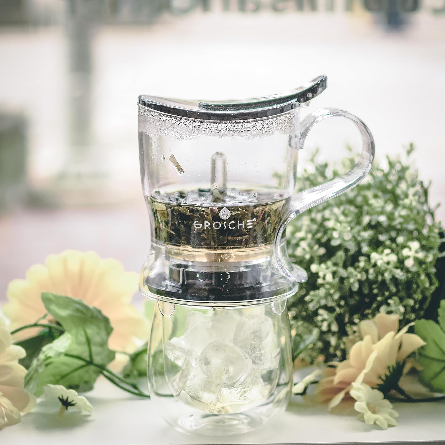 GROSCHE Aberdeen – Tetera con infusor de té y cafetera inteligente, sin BPA, fácil de limpiar, fácil de limpiar, elaboración de hojas sueltas,