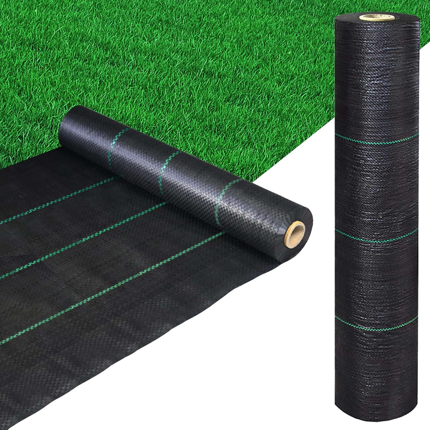 Tela de barrera de malezas prémium de 3 pies x 100 pies, cubierta de suelo resistente de 4.41 ozm para jardines al aire libre, tela bloqueadora de