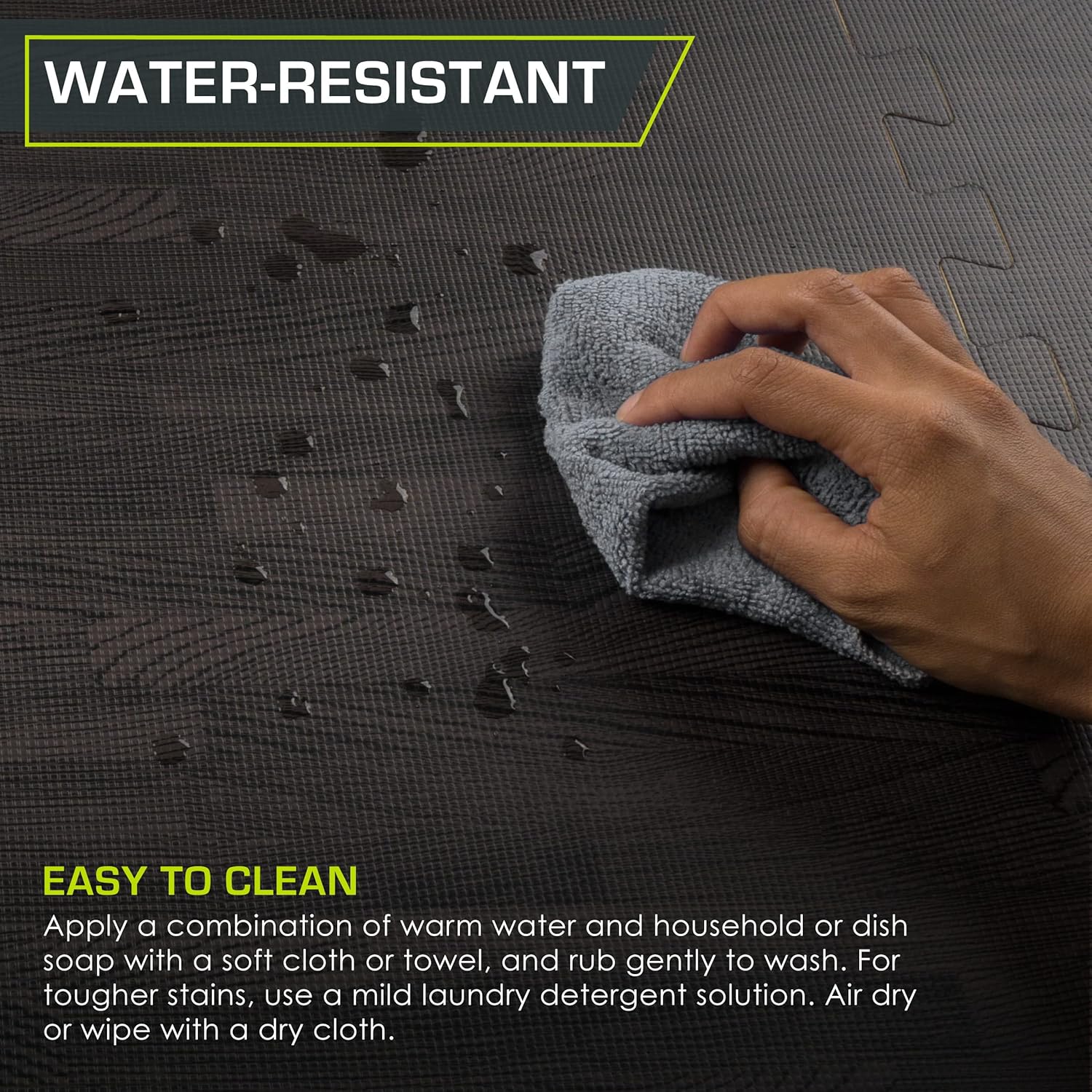 ProsourceFit Tapete de rompecabezas de grano de madera de 12 pulgadas, 6 azulejos de espuma EVA entrelazados (24 pies cuadrados) para equipos de