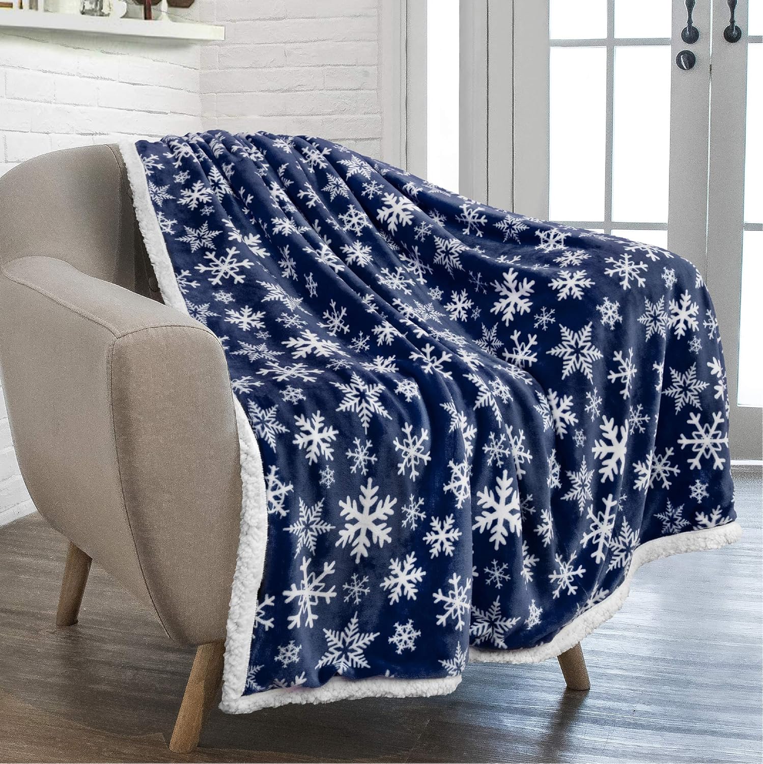 PAVILIA manta de forro polar sherpa prémium, suave, acolchada, reversible, cálida y acogedora de microfibra lisa para sofá