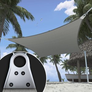 ShadeMart Super Ring – Toldo rectangular gris de 20 x 22 pies, toldo UPF50 de grado comercial, esquinas y bordes reforzados, tela de 260 GSM ShadeMart Super Ring – Toldo rectangular gris de 20 x 22 pies, toldo UPF50 de grado comercial, esquinas y bordes reforzados, tela de 260 GSM