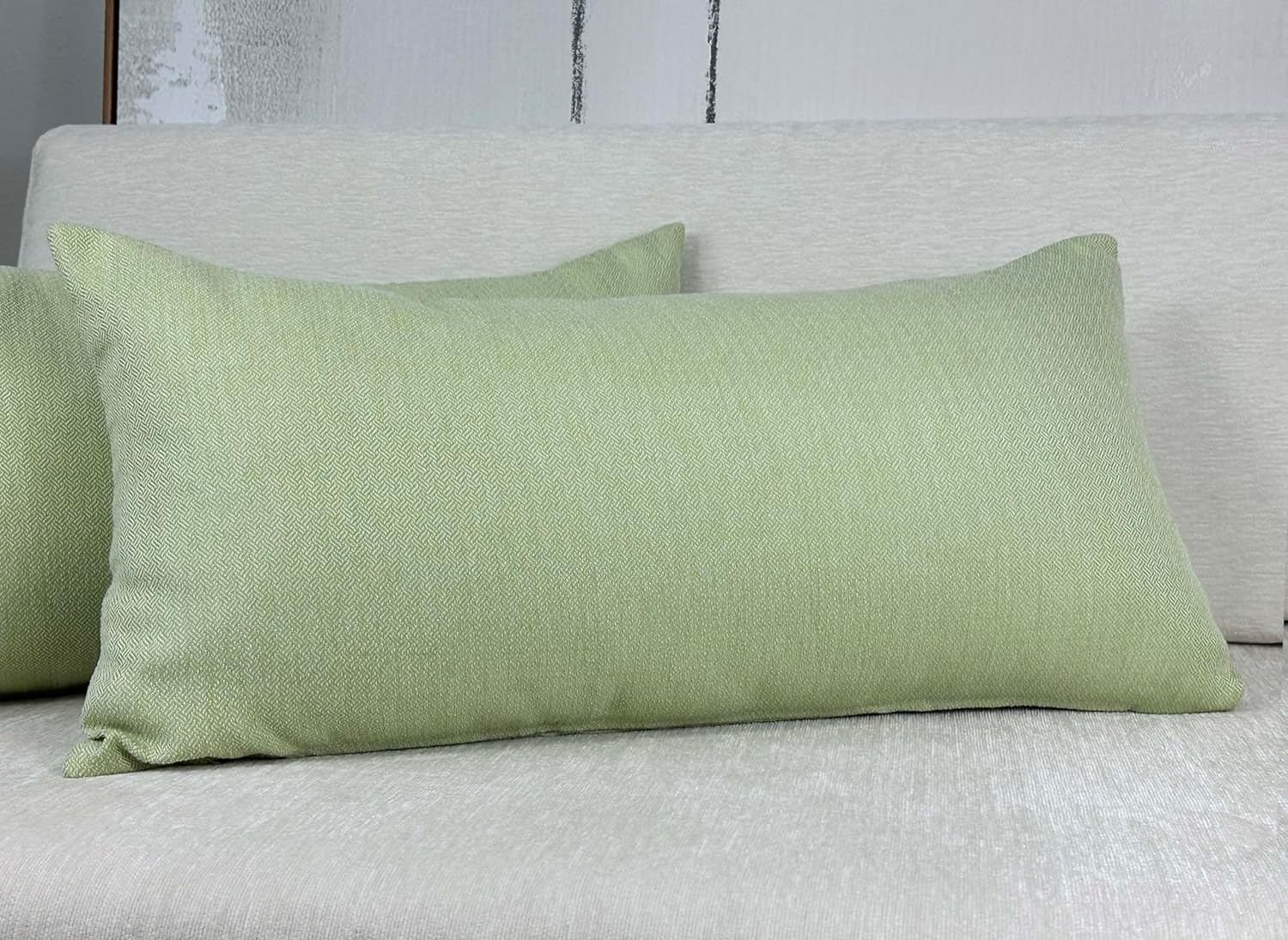 Aiking – 2 fundas de almohada lumbar, 100% poliéster, 12 x 24 pulgadas, cepillado, cierre de cremallera, verde azulado