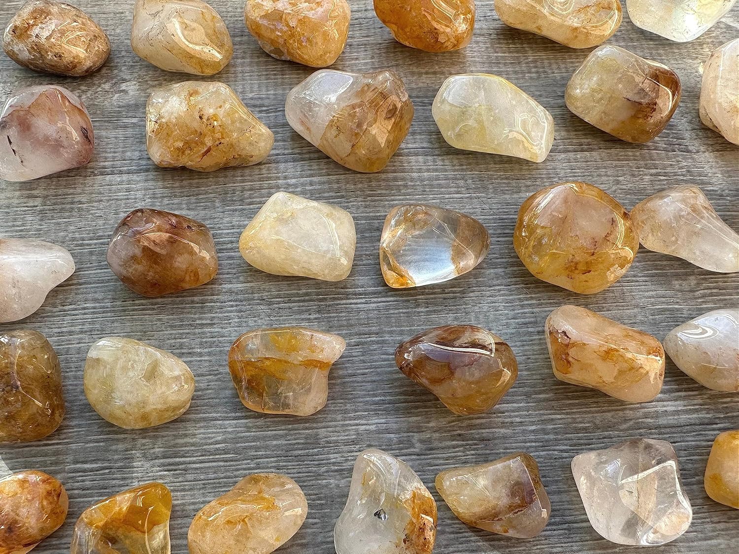 GAF TREASURES Piedras pulidas de cuarzo curandero dorado de 12 libra, piedra preciosa de cuarzo curandero dorado natural pulida, cristales curativos