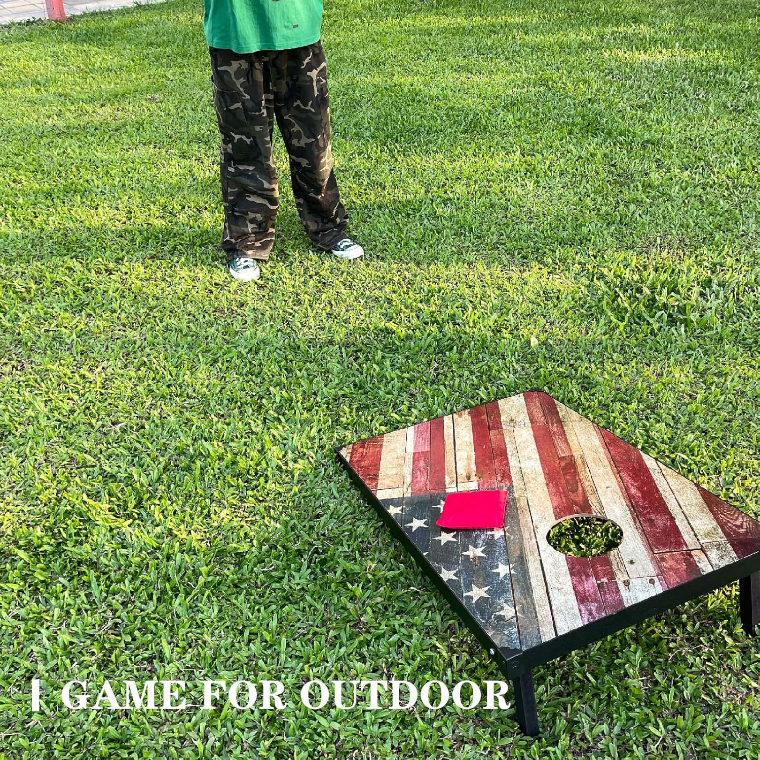 Juego de Corn Holes para exteriores juego de cornhole de 3 x 2 pulgadas, incluye 2 tablas de cornhole, 8 bolsas de frijoles de maíz para tableros de