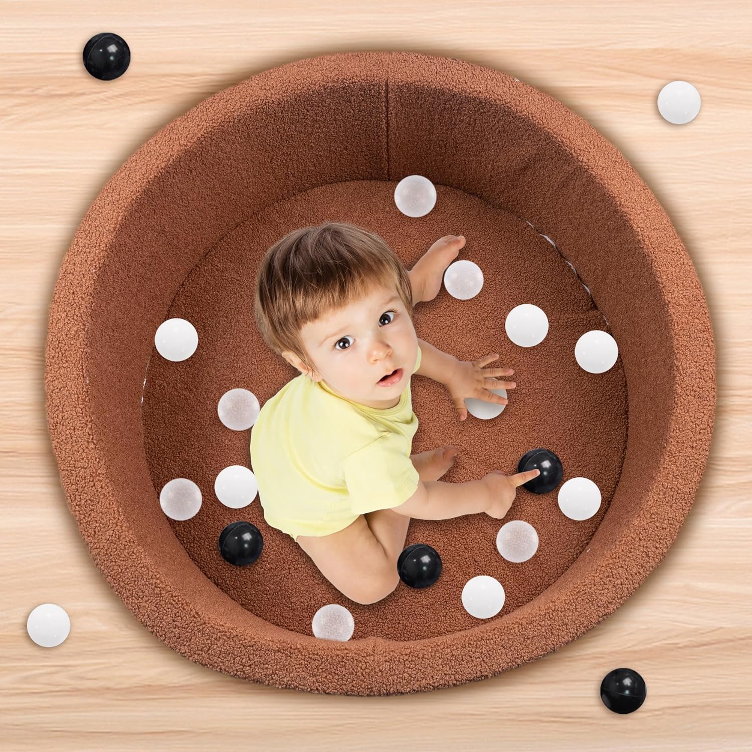 MEOGETY Piscina de bolas de espuma para niños pequeños, bebés, perros y gatos, piscina suave para bebés y bebés, regalos para niñas y niños, bolas