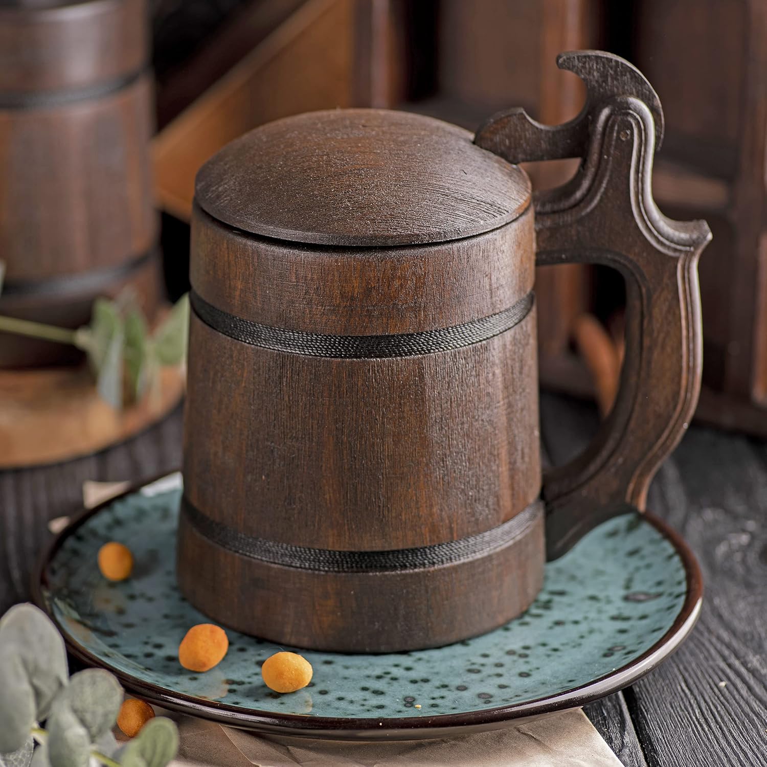 ffxiv – Taza de madera con tapa, regalo para jugadores, jarra de cerveza. Taza de cerveza de madera personalizada. Regalo personalizado para él,