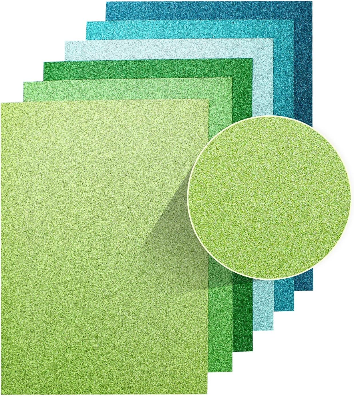 Papel de cartulina con purpurina, 30 hojas de papel con purpurina de 8.82 ozm, papel de manualidades brillante A4 de primera calidad, cartulina de 6
