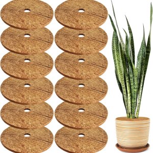 ZeeDix 12 alfombrillas protectoras de fibra de coco, 11.8 pulgadas, cubierta de plantas, tapete de mantillo para malezas, anillo de mantillo de ZeeDix 12 alfombrillas protectoras de fibra de coco, 11.8 pulgadas, cubierta de plantas, tapete de mantillo para malezas, anillo de mantillo de