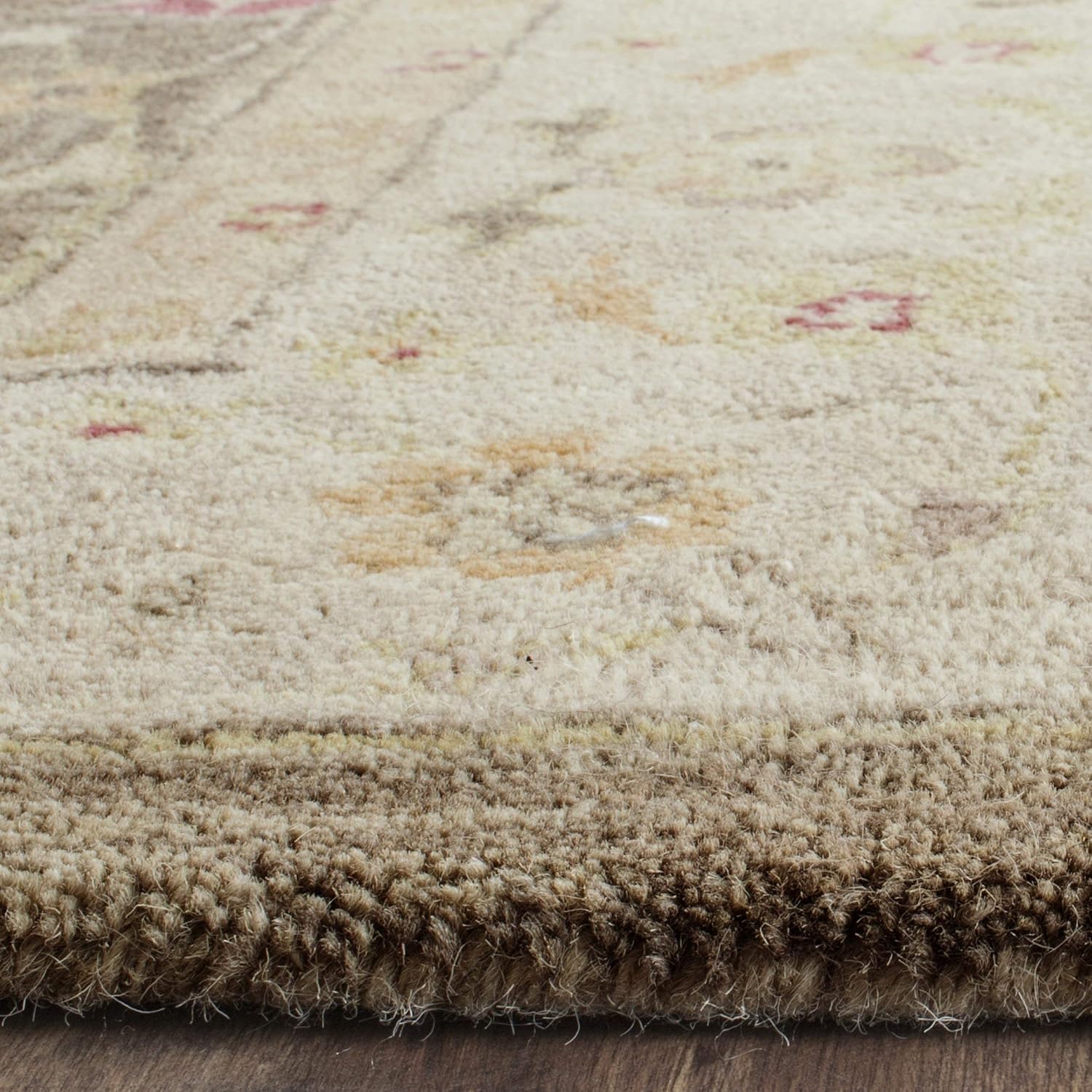SAFAVIEH Antiquity Collection AT853A – Alfombra de lana tradicional oriental de primera calidad, hecha a mano, 4 x 6 pies, color gris olivabeige