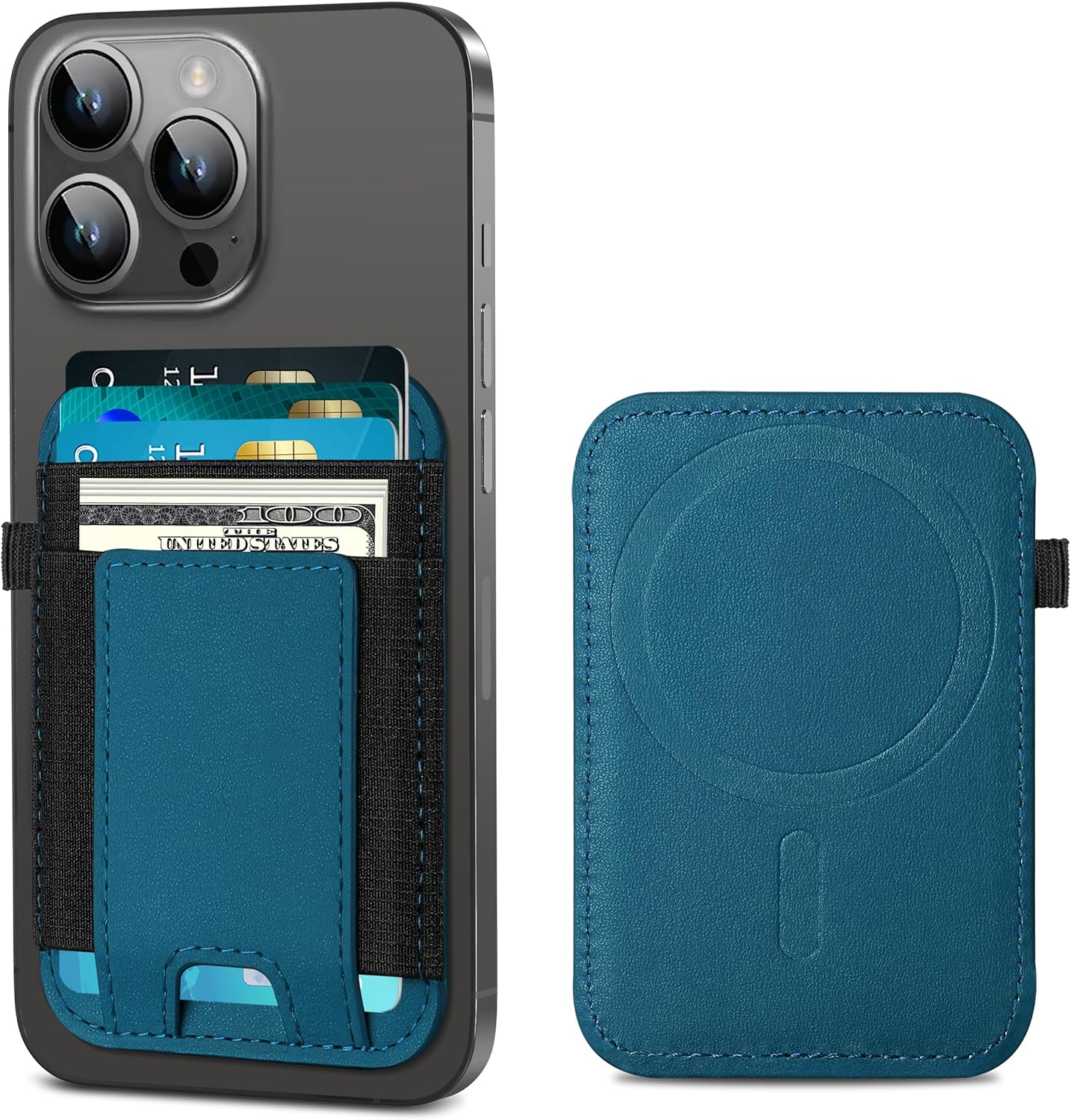 Magsafe Wallet, cartera magnética más fuerte para iPhone serie 1615141312, para tarjetero Magsafe con 2 ranuras para tarjetas, bloqueo RFID,
