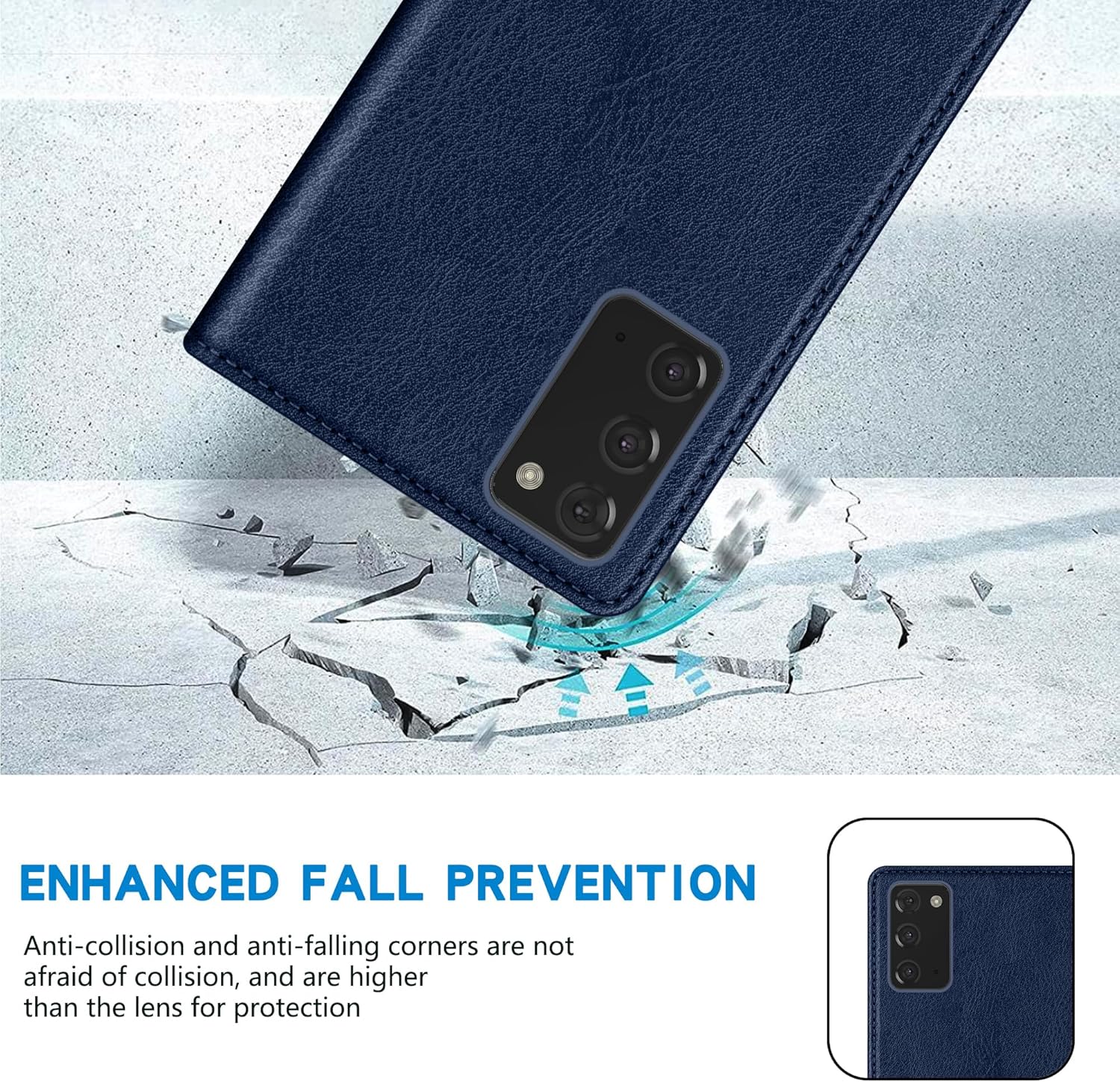 ZZXX Funda tipo cartera para Samsung Galaxy Note 20 con bloqueo RFID, soporte de ranura para tarjetas, funda protectora de cuero magnético fuerte