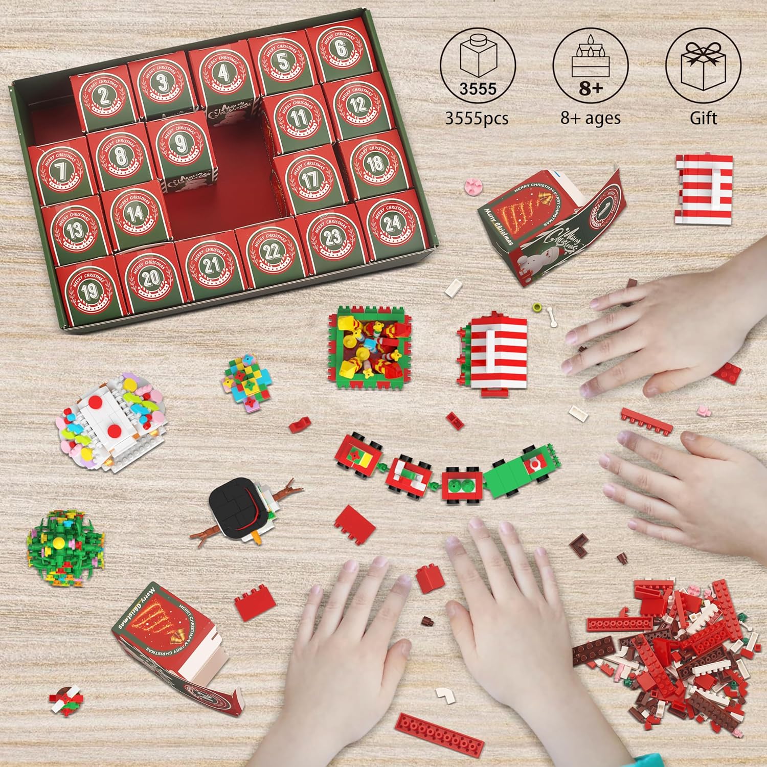 Calendario de Adviento de Navidad 2023, juego de construcción de juguetes  Juego de cuenta regresiva de Navidad, 24 sorpresas coleccionables,